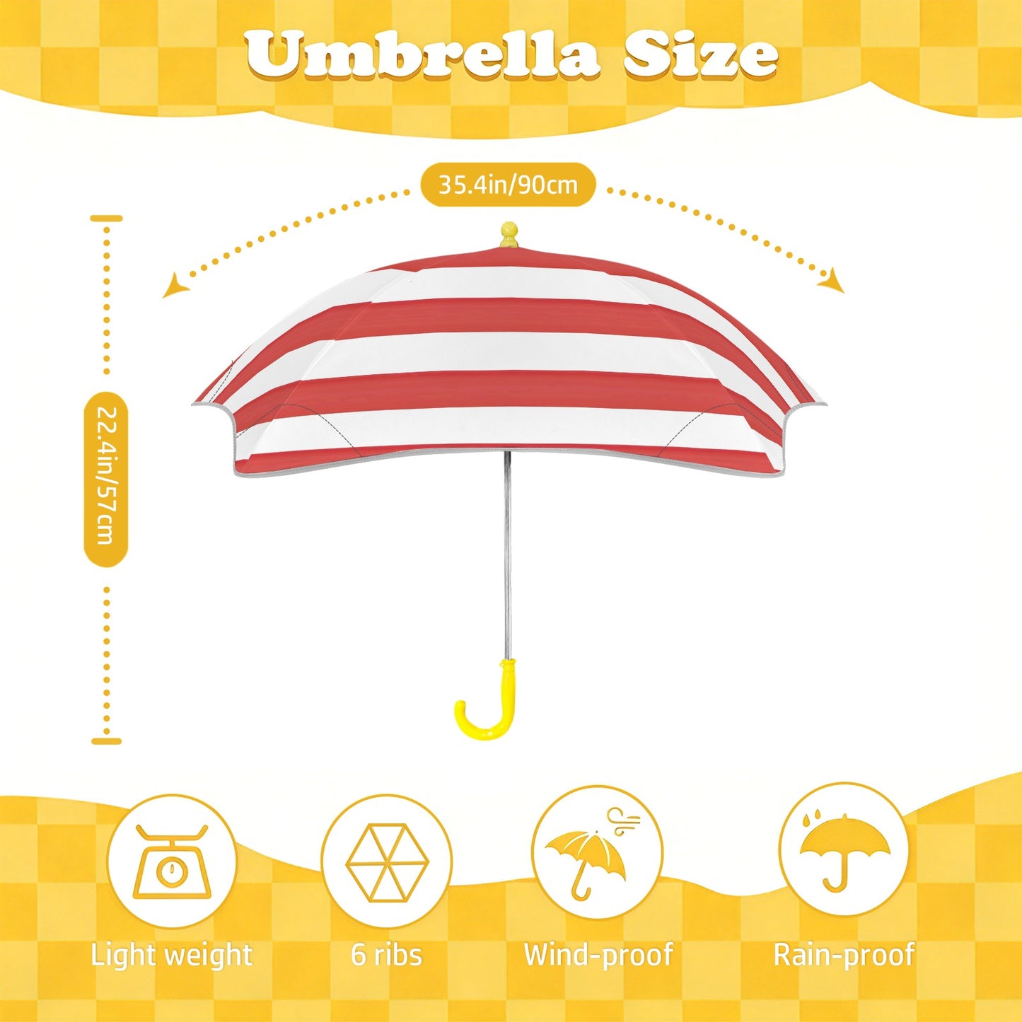 USA/American Flag Inspired Kids Safe Round Corner Umbrella