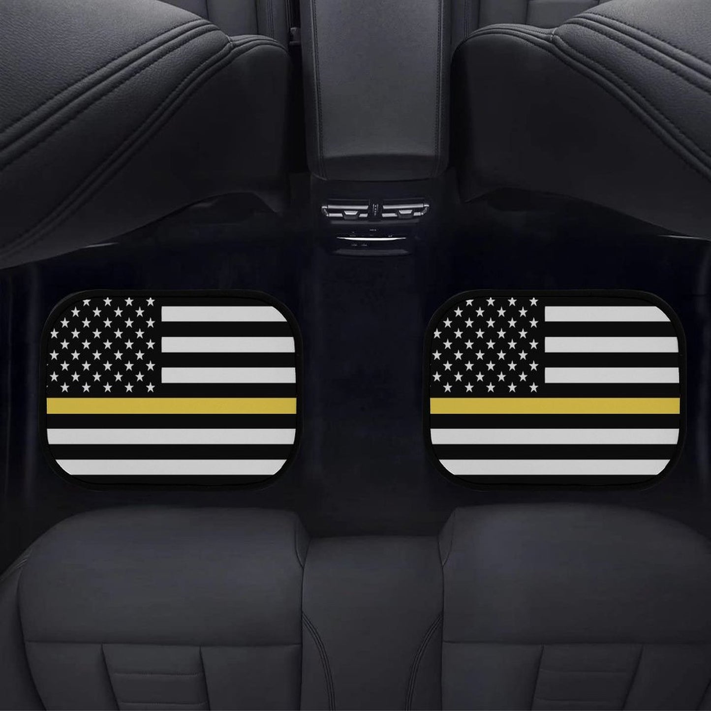 Thin Gold Line Flag Inspired Car Floor Mats(4pcs)