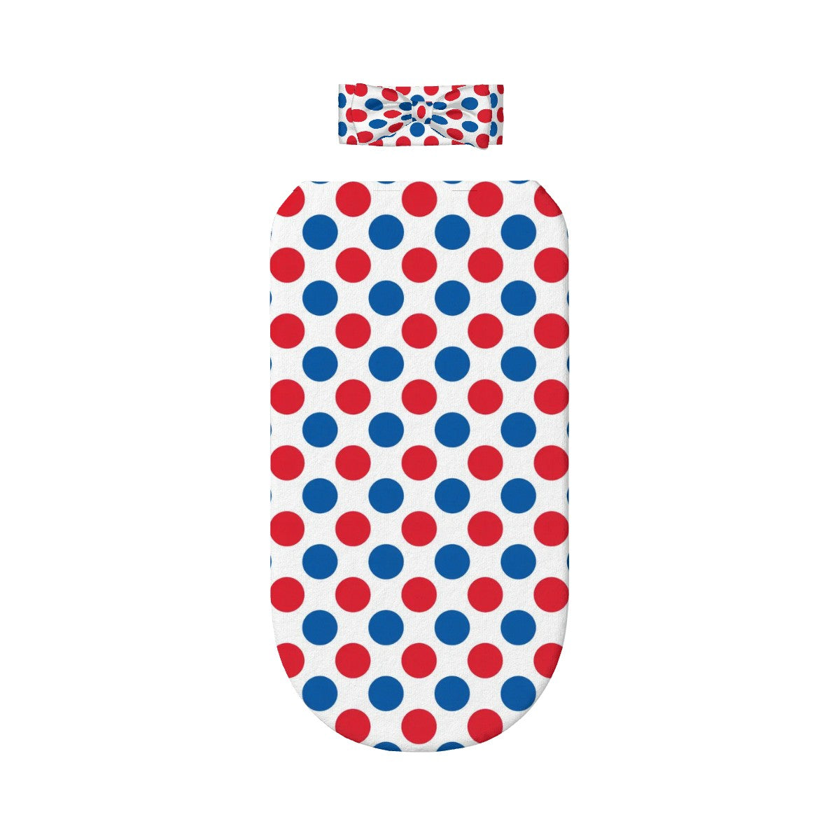USA/American Flag Inspired Polka Dot Pattern Baby Swaddle Sack with Baby Headband