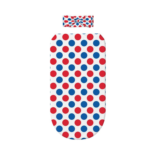 USA/American Flag Inspired Polka Dot Pattern Baby Swaddle Sack with Baby Headband