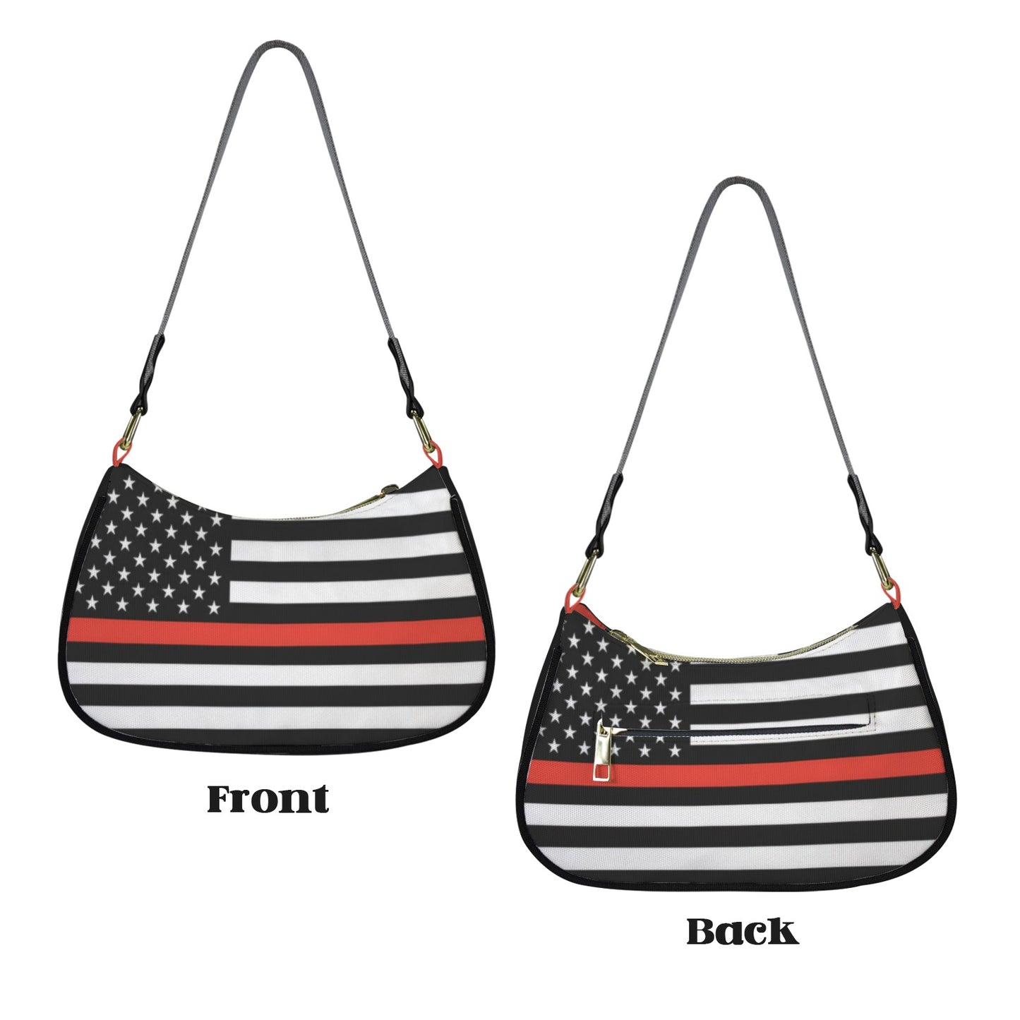 Thin Red Line Flag Inspired Women's Shoulder Bag