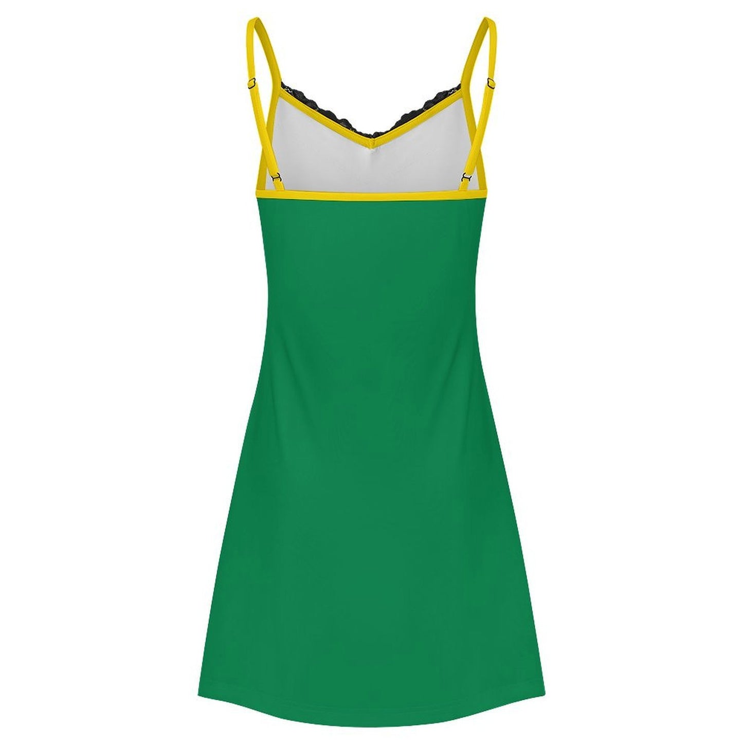 Brazil Flag Inspired Women's Lace Slit Cami Pajama Dress