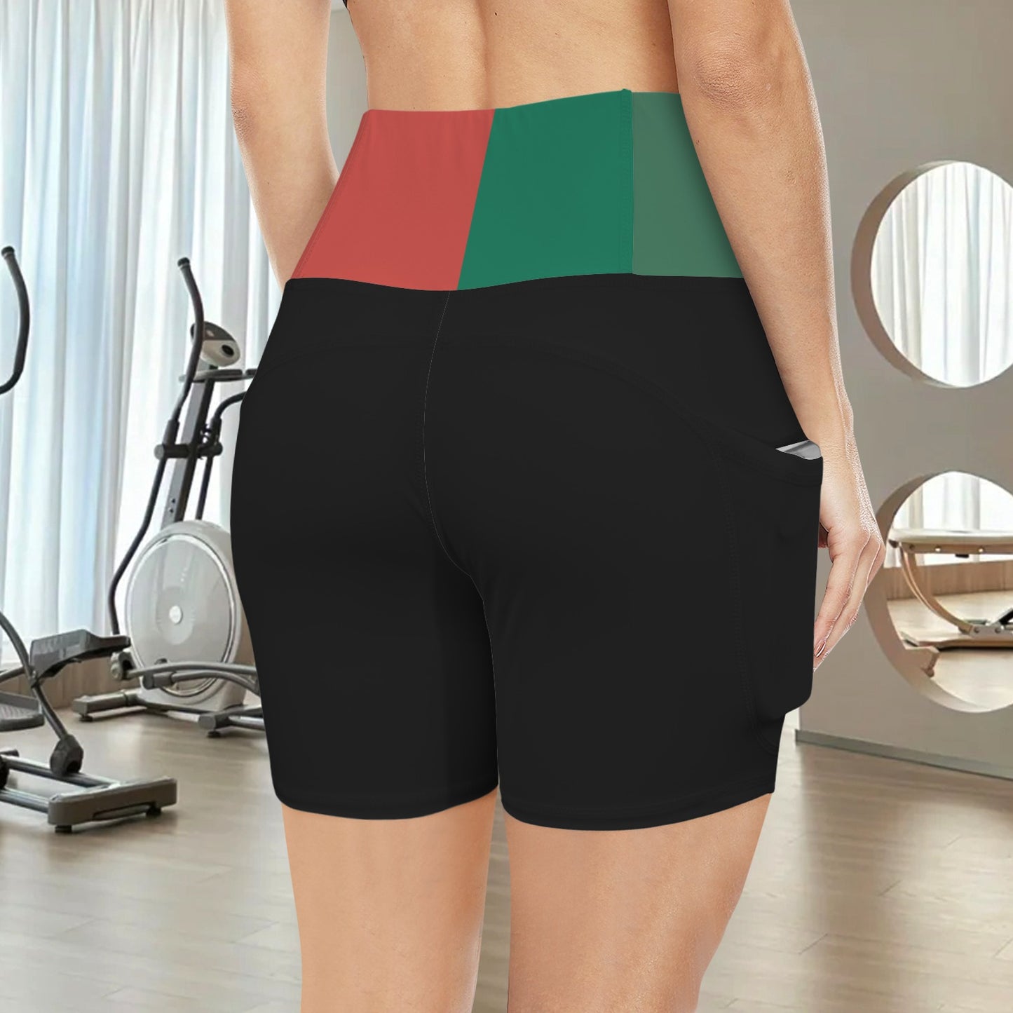 Mexico Flag Inspired Pocket Yoga Active Shorts