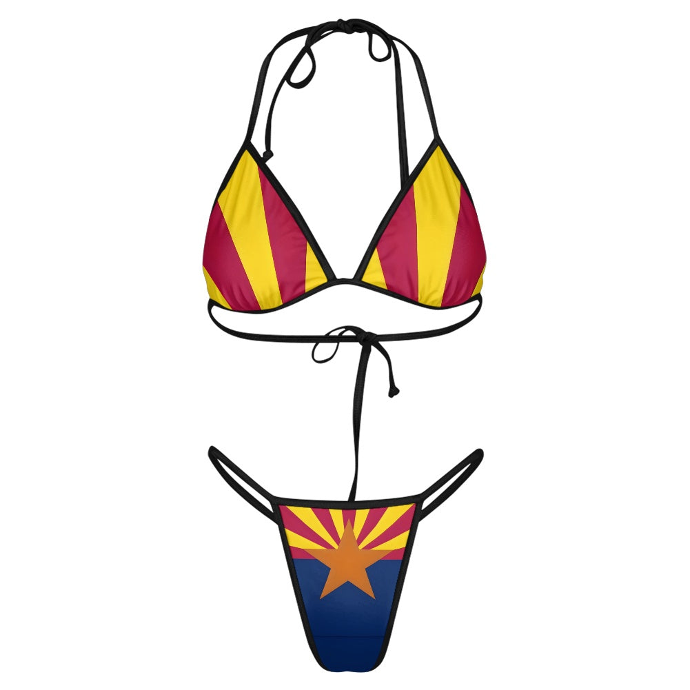 Arizona Flag Inspired Women's Triangle Bikini with Thong Bottom