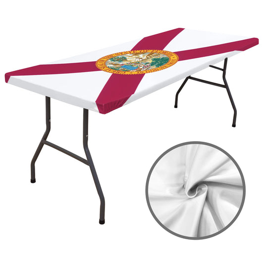 Florida Flag Inspired Custom Elastic Fitted Tablecloth 72x30 inch (Made in the USA)