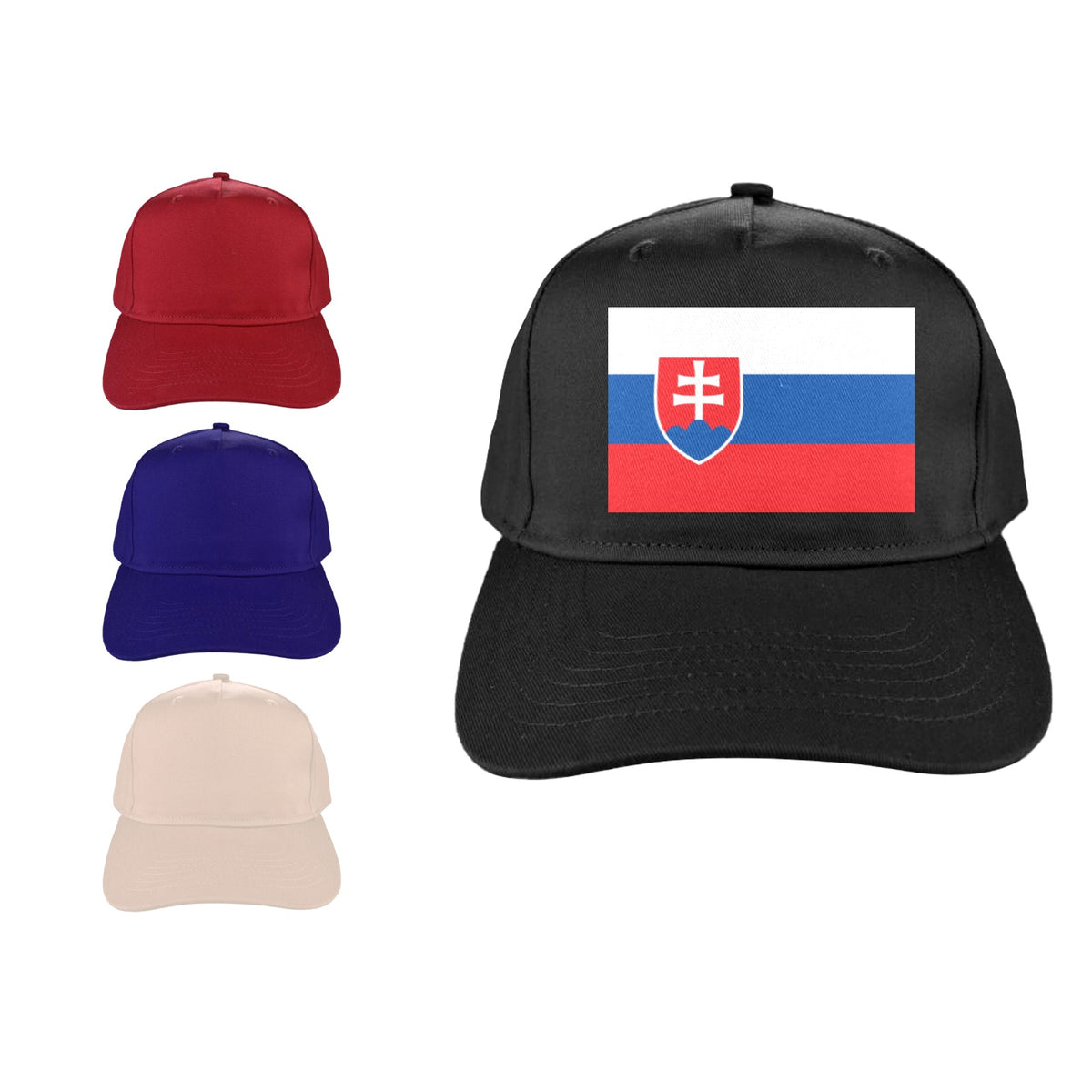 Slovakia Flag Inspired Baseball Cap | Printed in the  USA