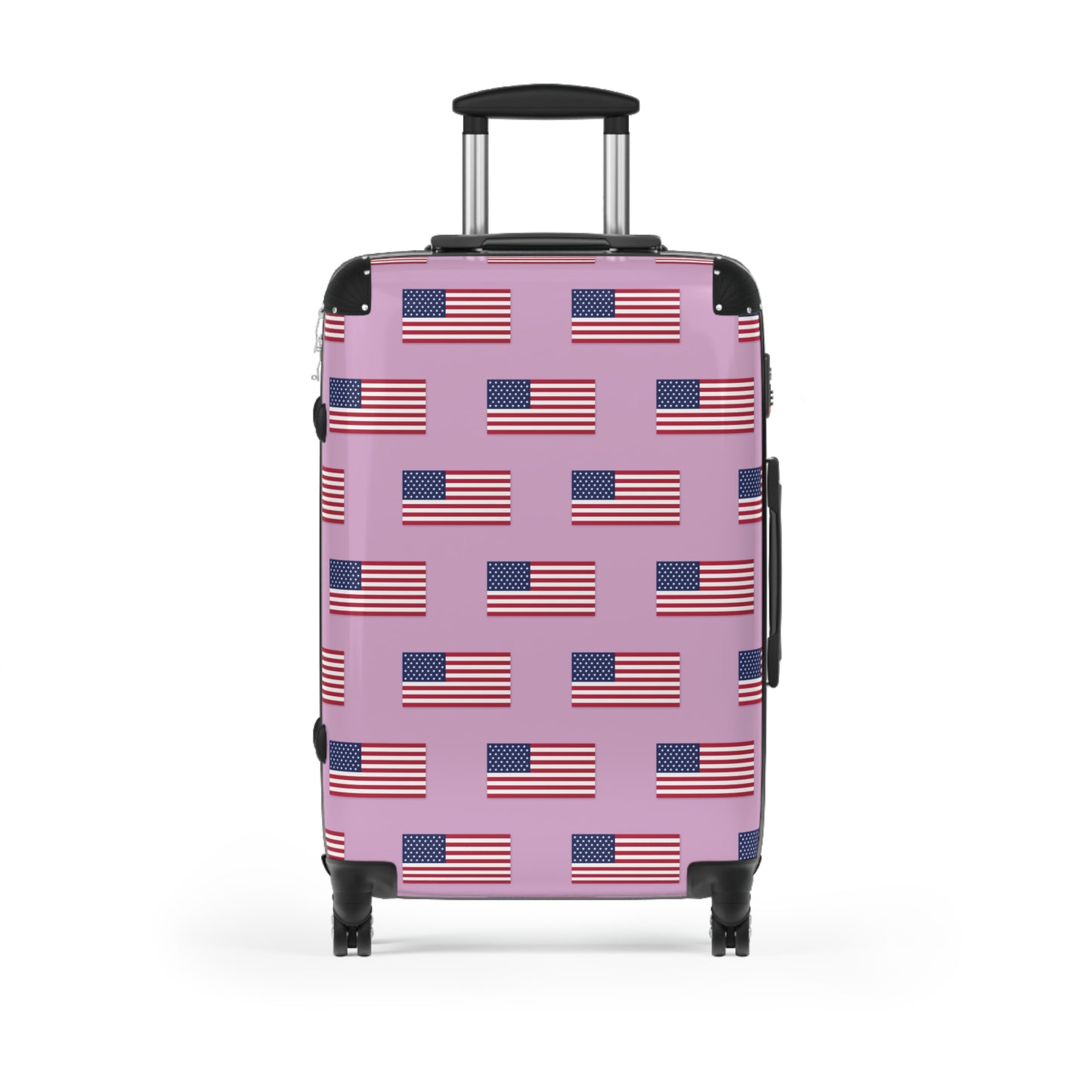 USA/American Flag Inspired Pattern Suitcase on Pink