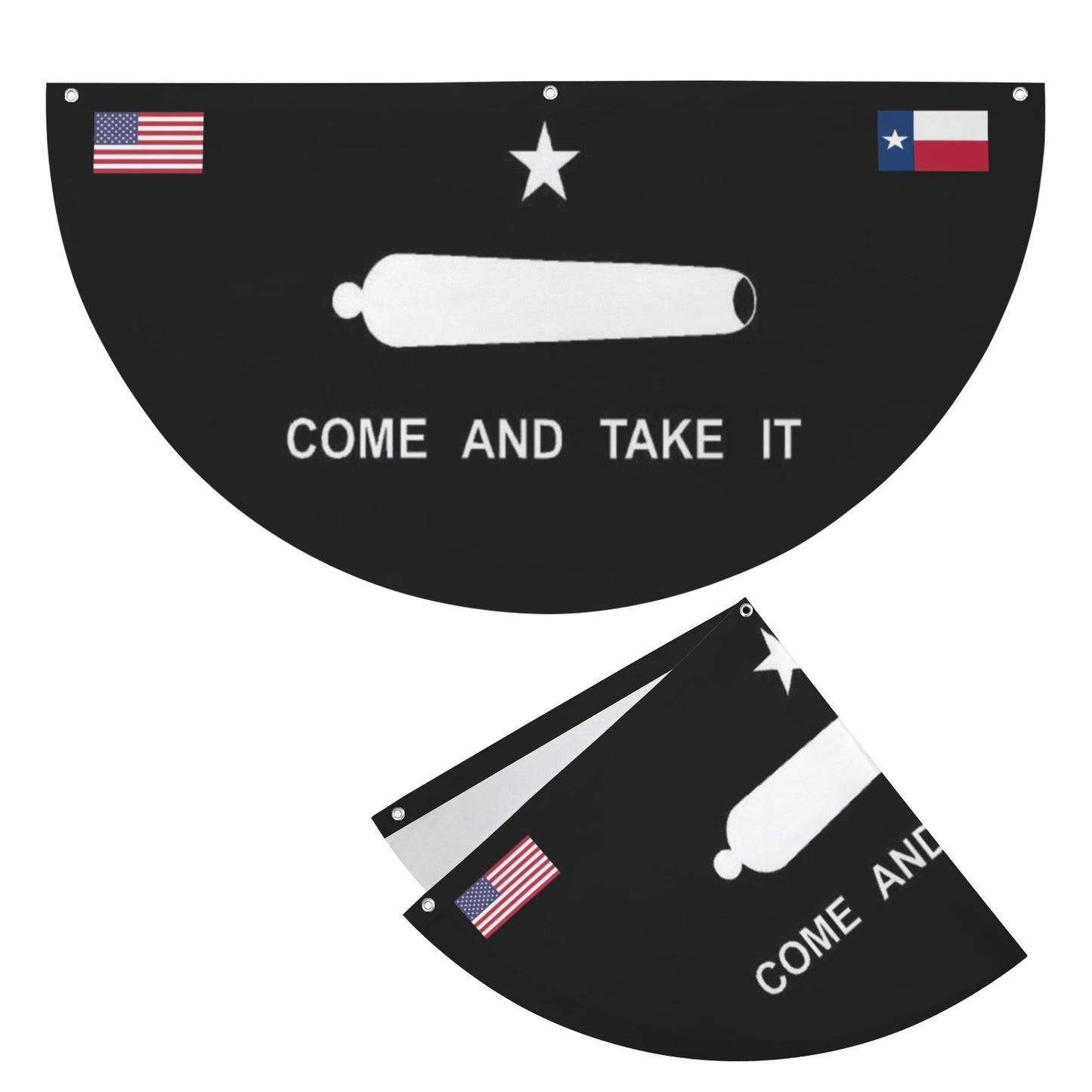 Come and Take It Flag Inspired Semi Circle Flag 72 x 36 inch | Ships from USA