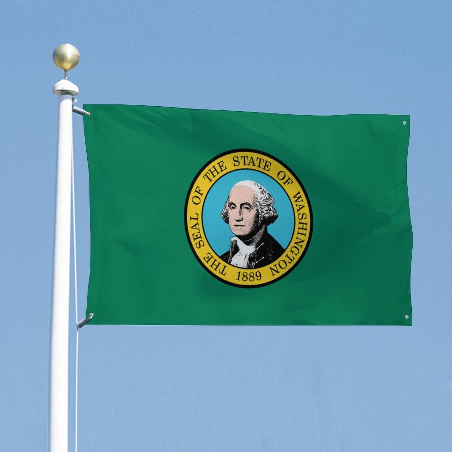 Washington Flag Inspired Wall Mount Flag with Four Grommets (35x59 in)