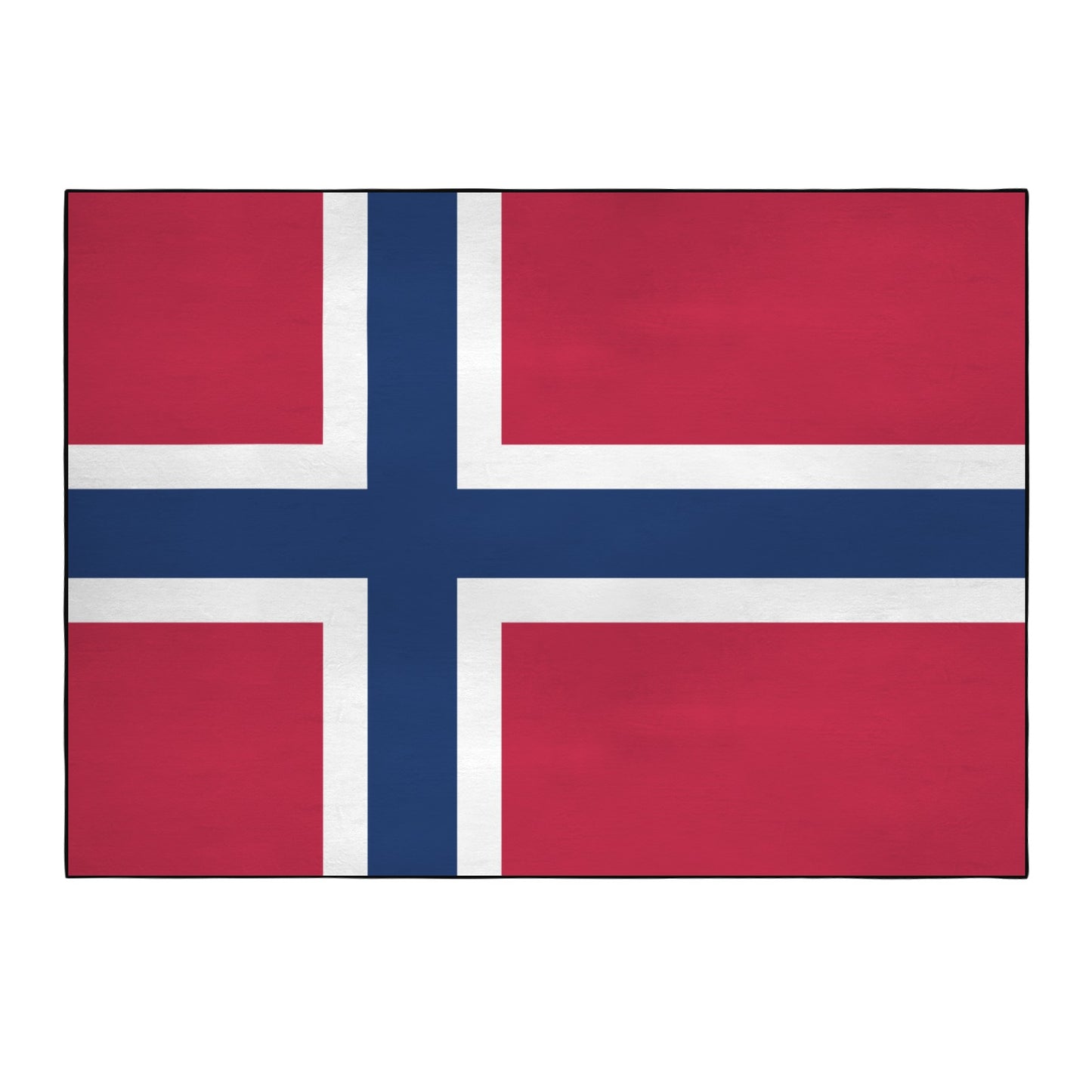 Norway Flag Inspired 84x60 Inch Area Rug with Black Binding (Made in the USA)