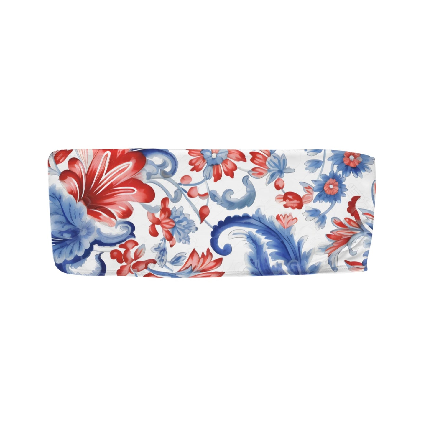 USA/American Flag Inspired Floral/Paisley Pattern Flag Inspired Bandeau Tube Bikini Top