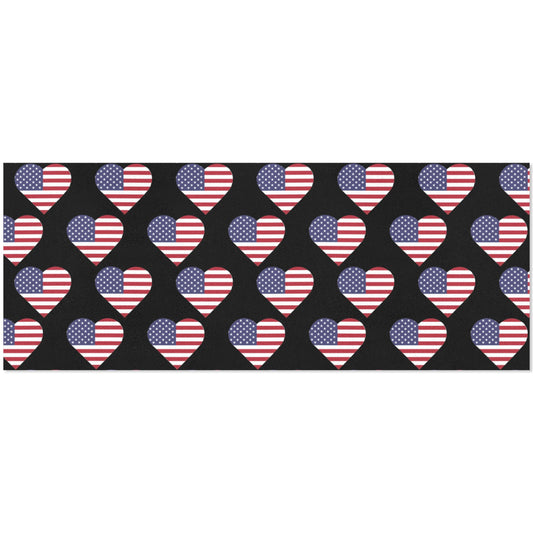 USA/American Flag Inspired Heart Pattern Custom Gift Wrapping Paper 58"x 22.5" (4 Rolls)