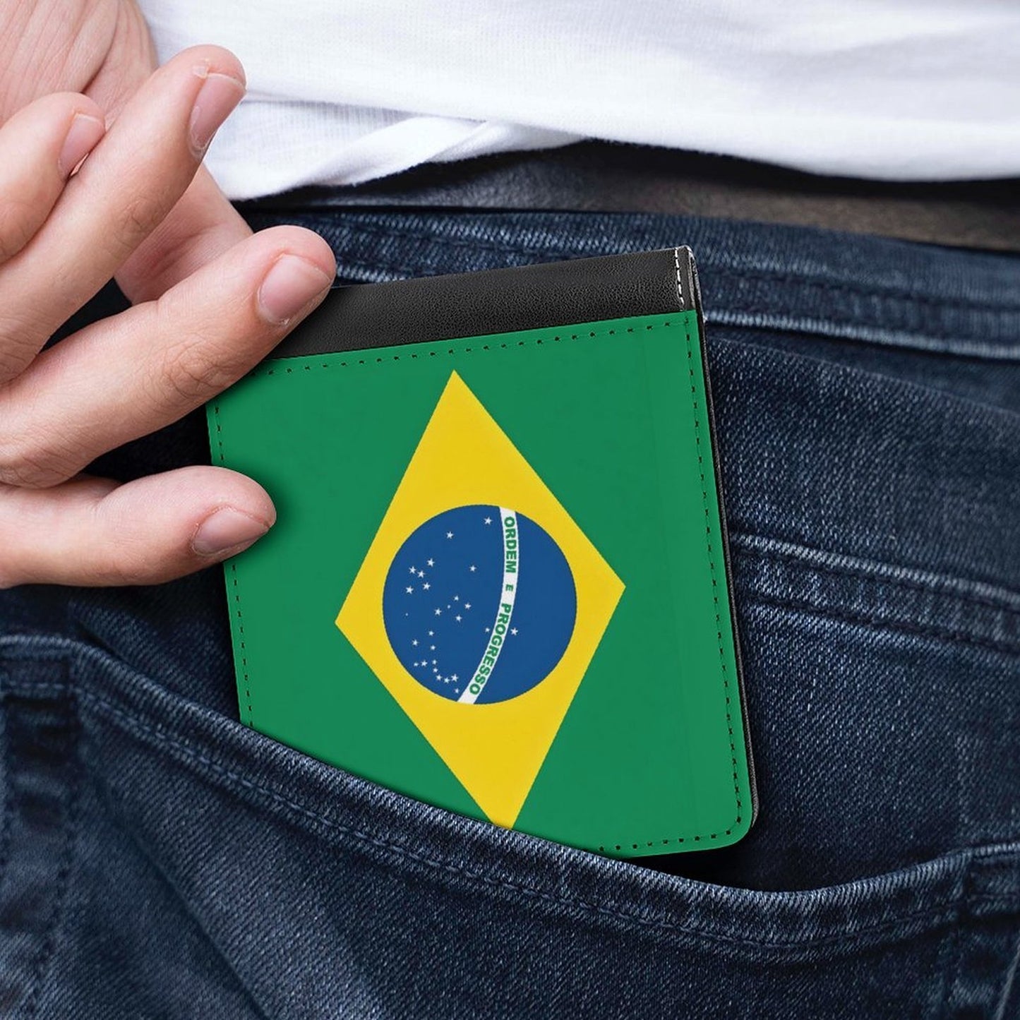 Brazil Flag Inspired Men's Wallet