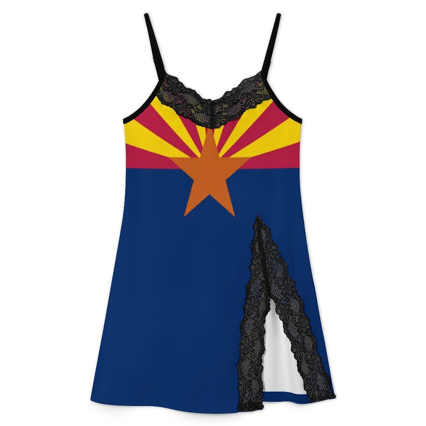 Arizona Flag Inspired Women's Lace Slit Cami Pajama Dress