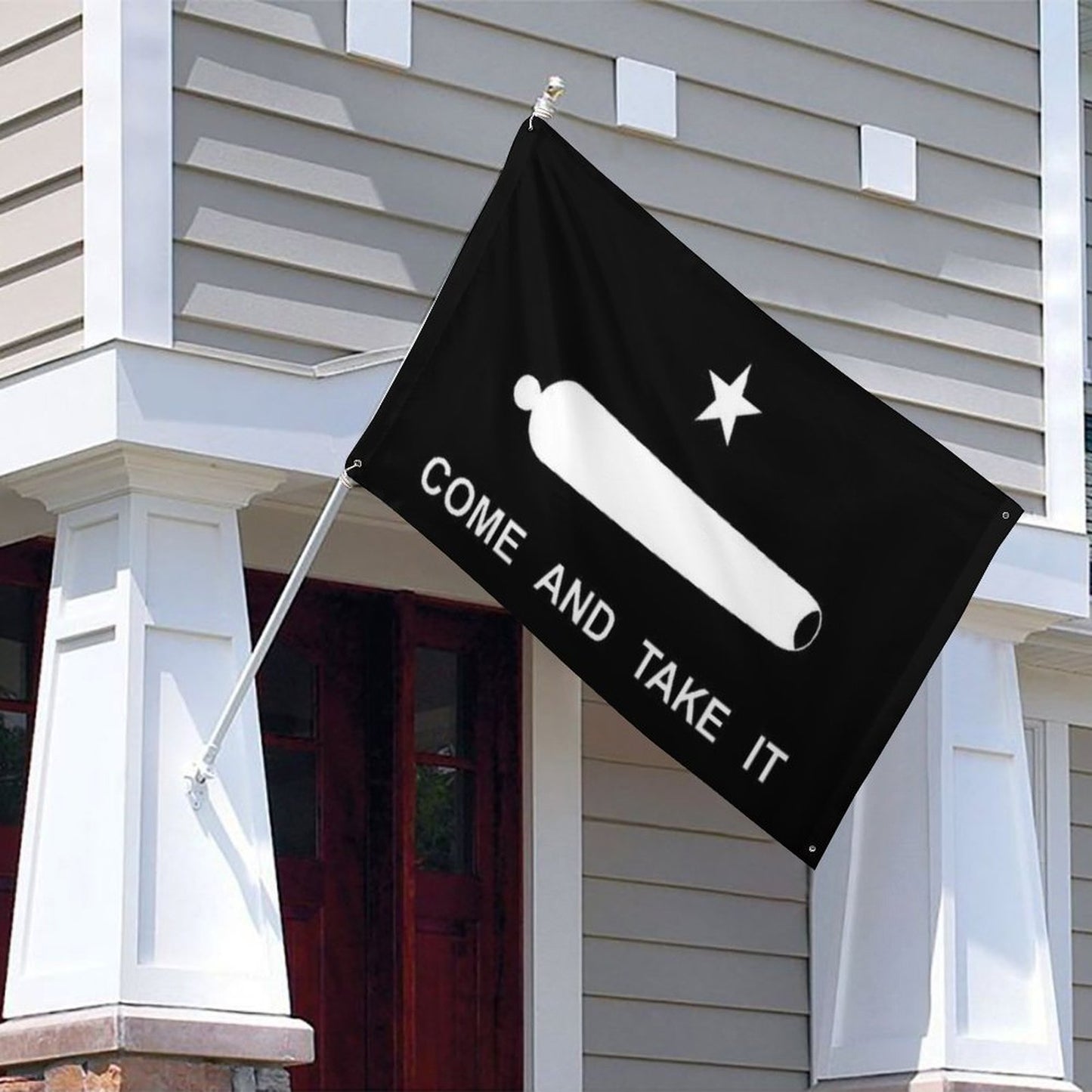 Come And Take It Flag Inspired Wall Mount Flag with Four Grommets (35x59 in)