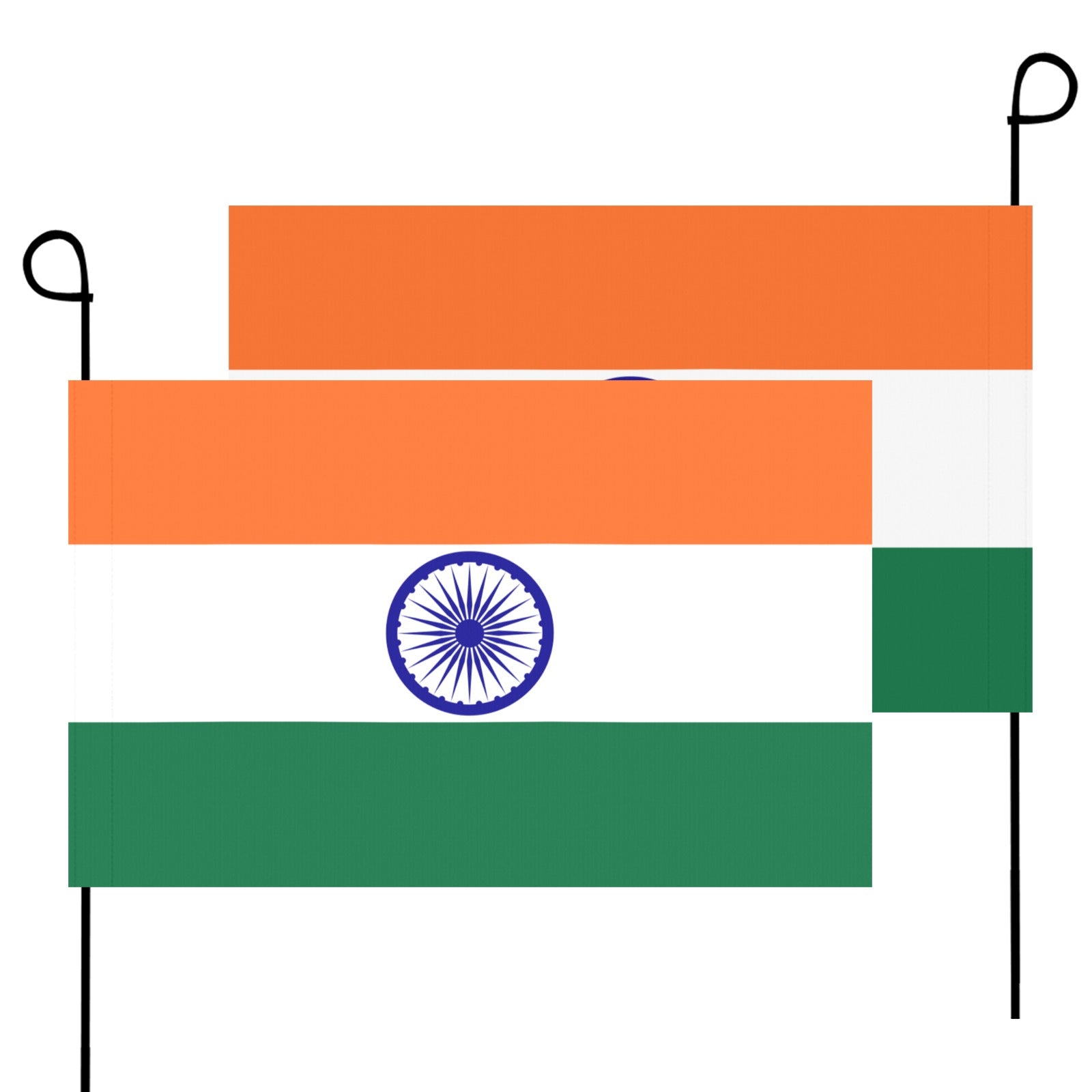 Luv My Flag Indian flags with stands, two shown.