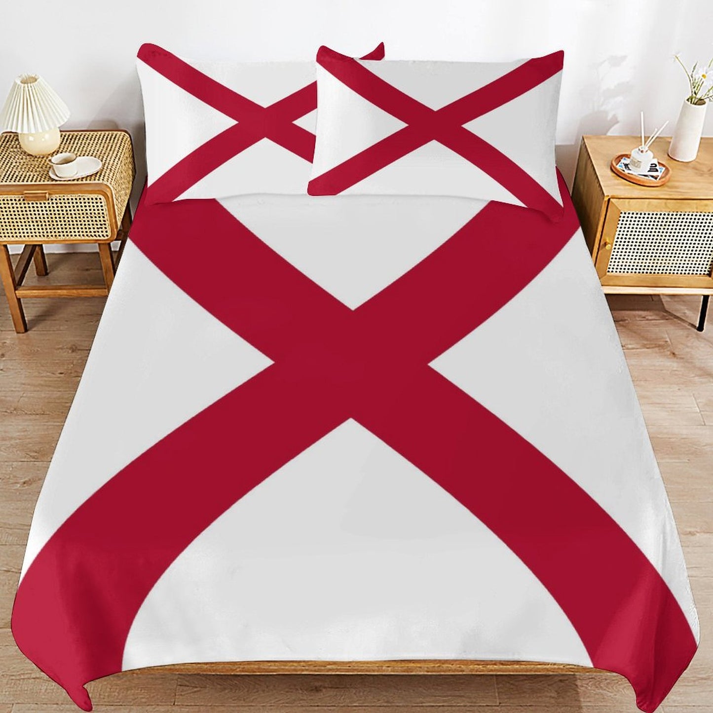 Alabama Flag Inspired 3-Piece Bedding Set (1 Duvet Cover + 2 Pillow Shams) – 102"×90"