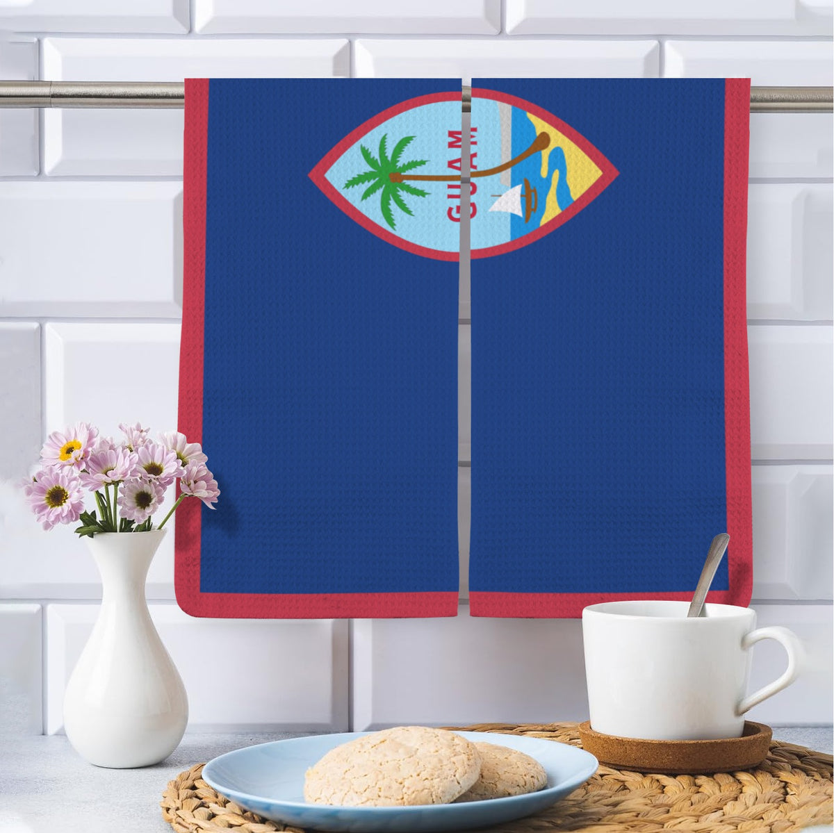 Guam Flag Inspired Kitchen Towel 40X60cm (Pack of 2) | Printed In the USA