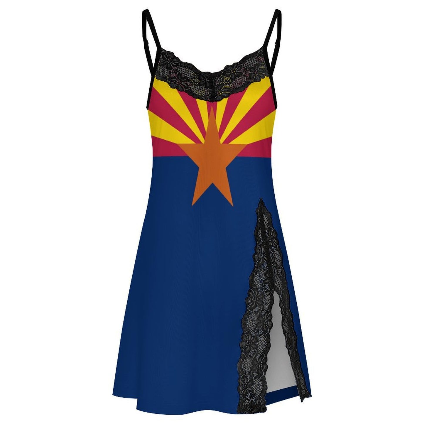 Arizona Flag Inspired Women's Lace Slit Cami Pajama Dress