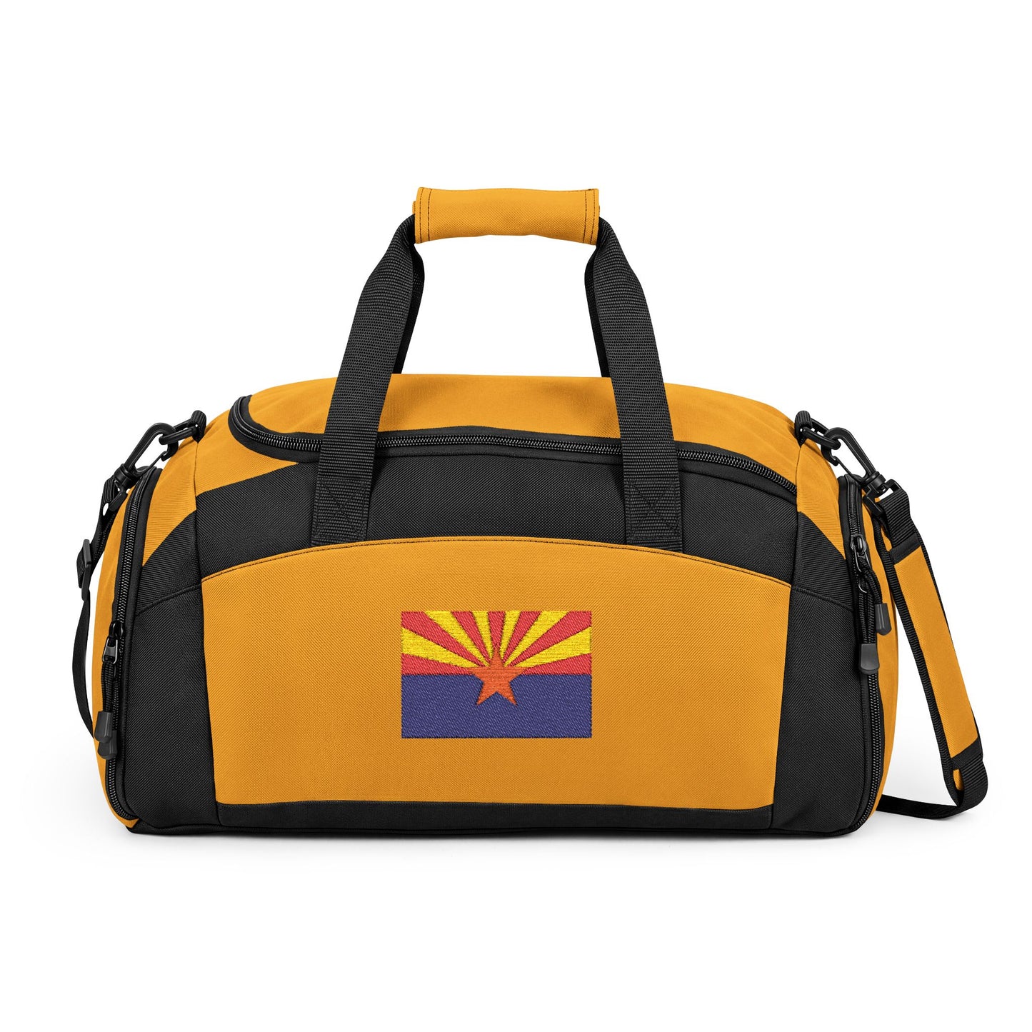 Arizona Flag Gym Bag — Black Duffle with Embroidered Arizona Flag
