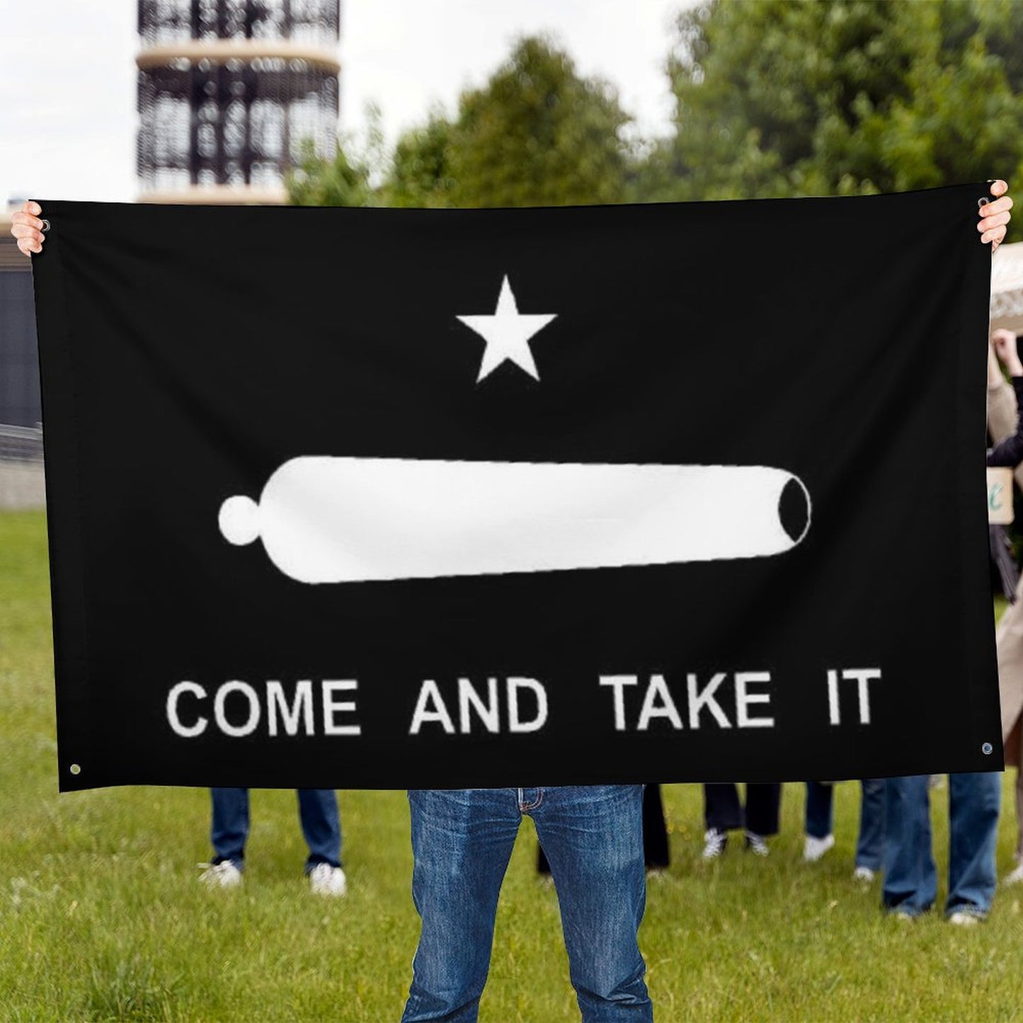 Come And Take It Flag Inspired Wall Mount Flag with Four Grommets (35x59 in)