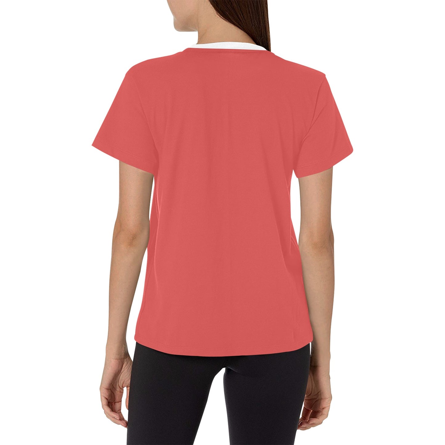 Canada Flag Inspired Women's All Over Print Crew Neck T-Shirt(T40-2)(Made in Queens)