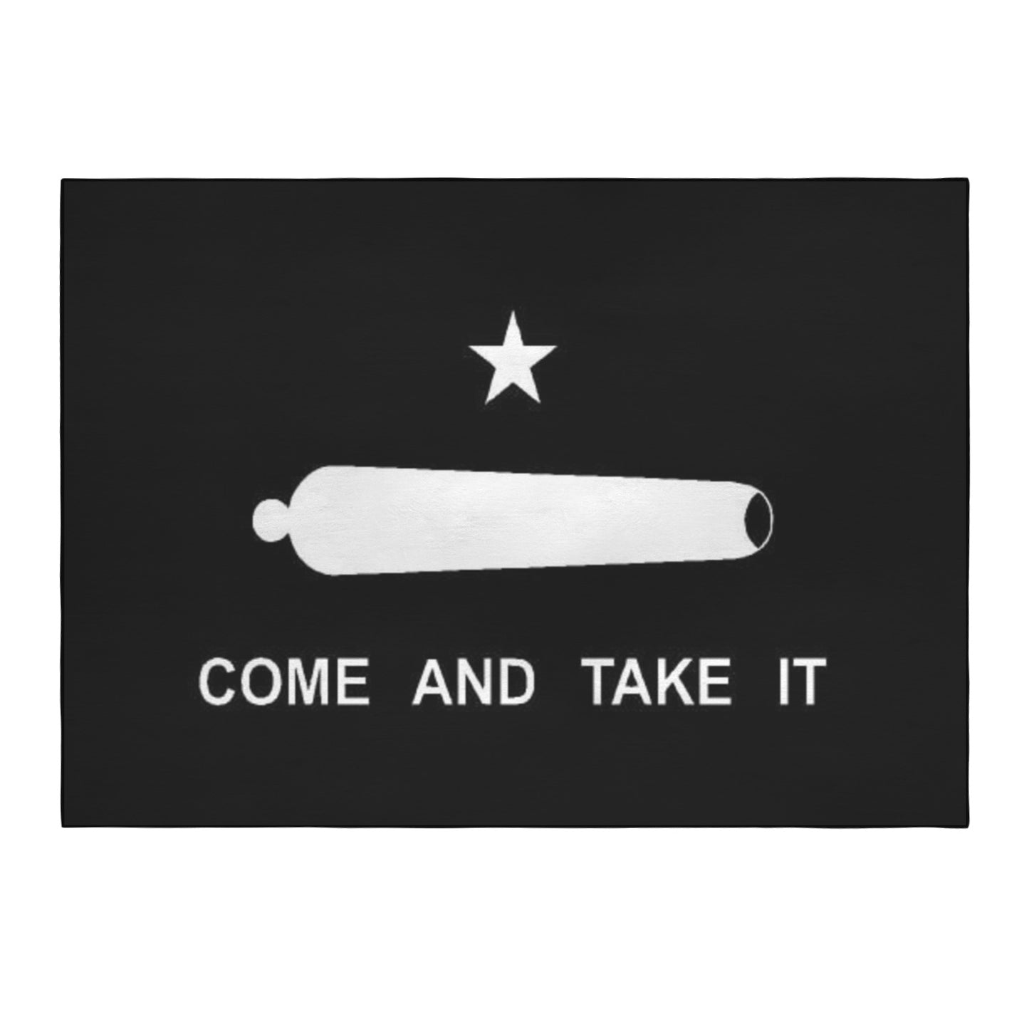 Come and Take It Flag Inspired 84x60 Inch Area Rug with Black Binding (Made in the USA)
