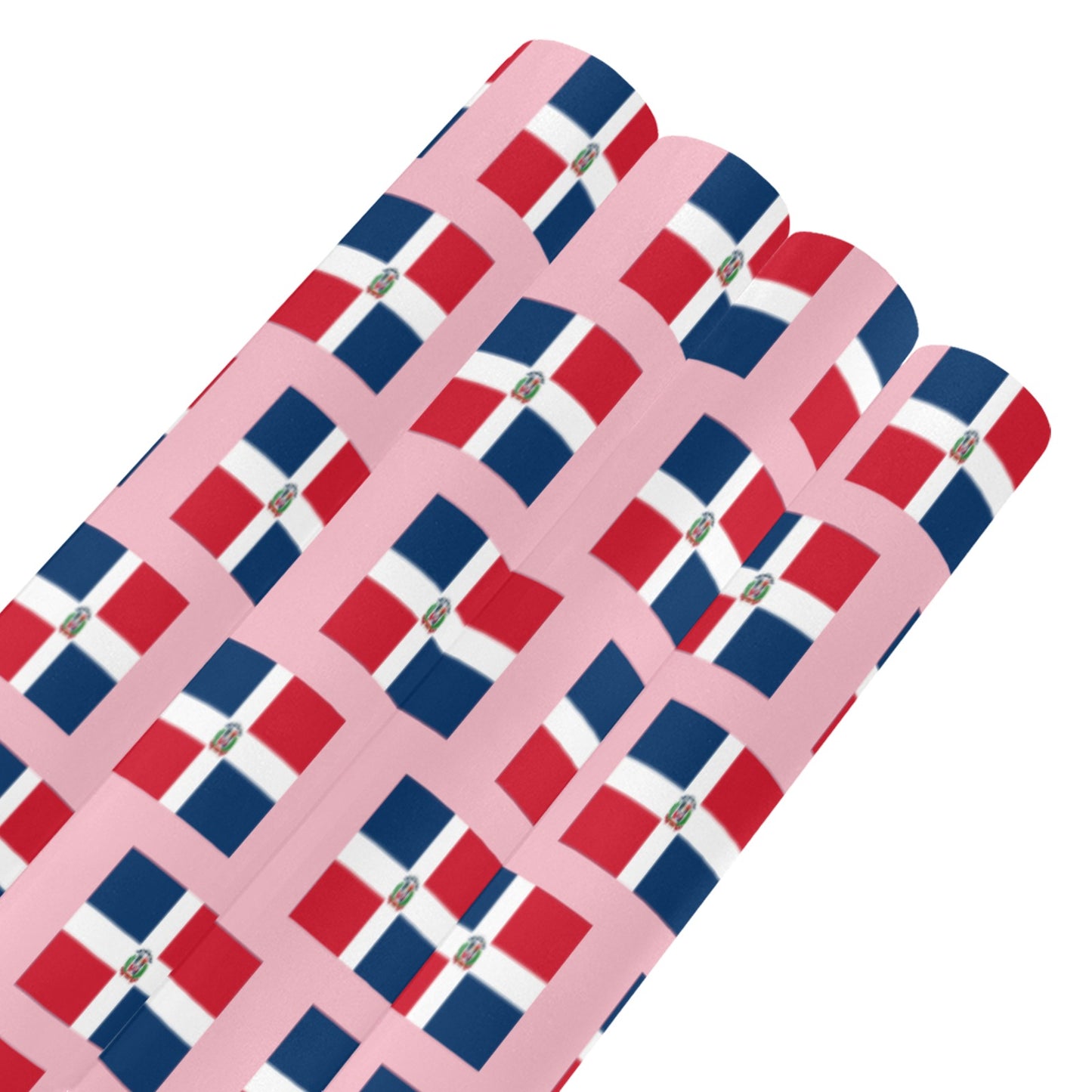 Dominican Republic Flag Inspired Custom Gift Wrapping Paper 58"x 22.5" (4 Rolls)