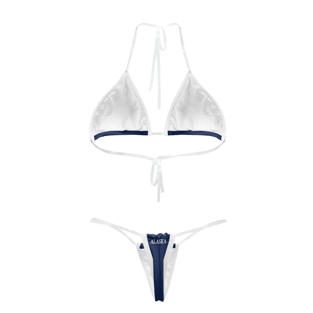Alaska Flag Transparent String Thong Bikini