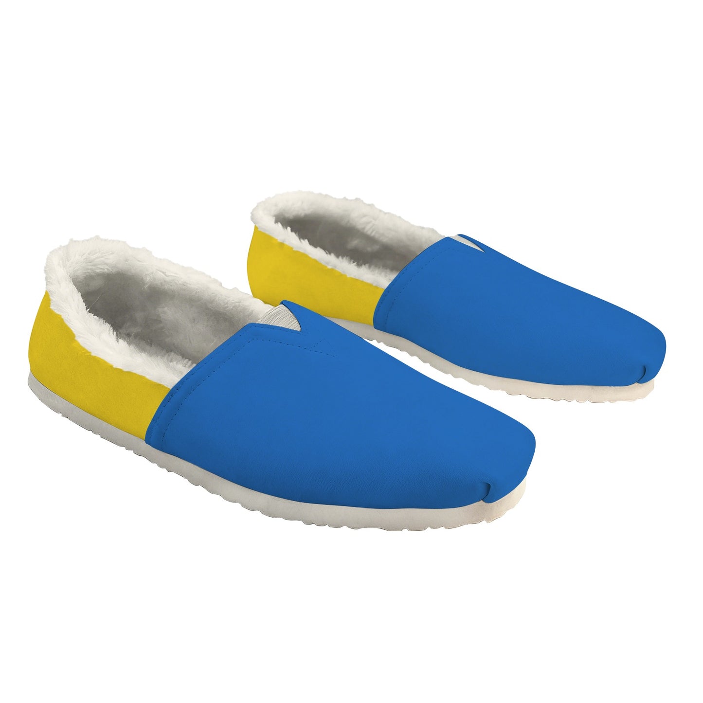 Ukraine Flag Inspired Women's Fleece-Lined Canvas Slip-On