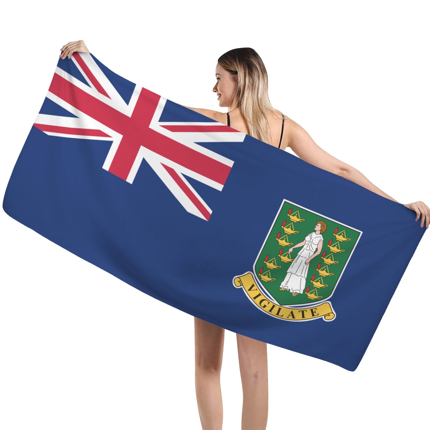 Virgin Islands Flag (British) Flag Inspired Custom Bath Towel 29"x58"(Made in USA)