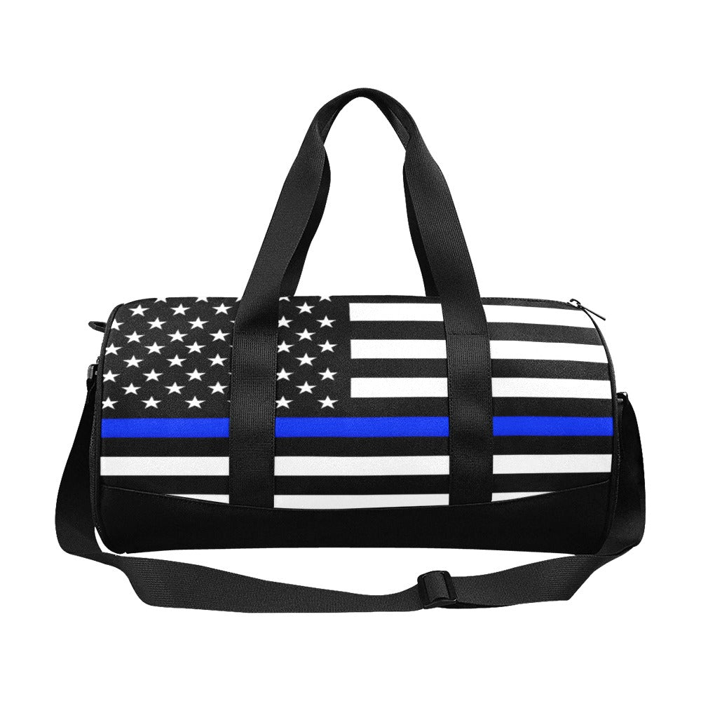 Thin Blue Line Flag Inspired Travel Duffel Bag