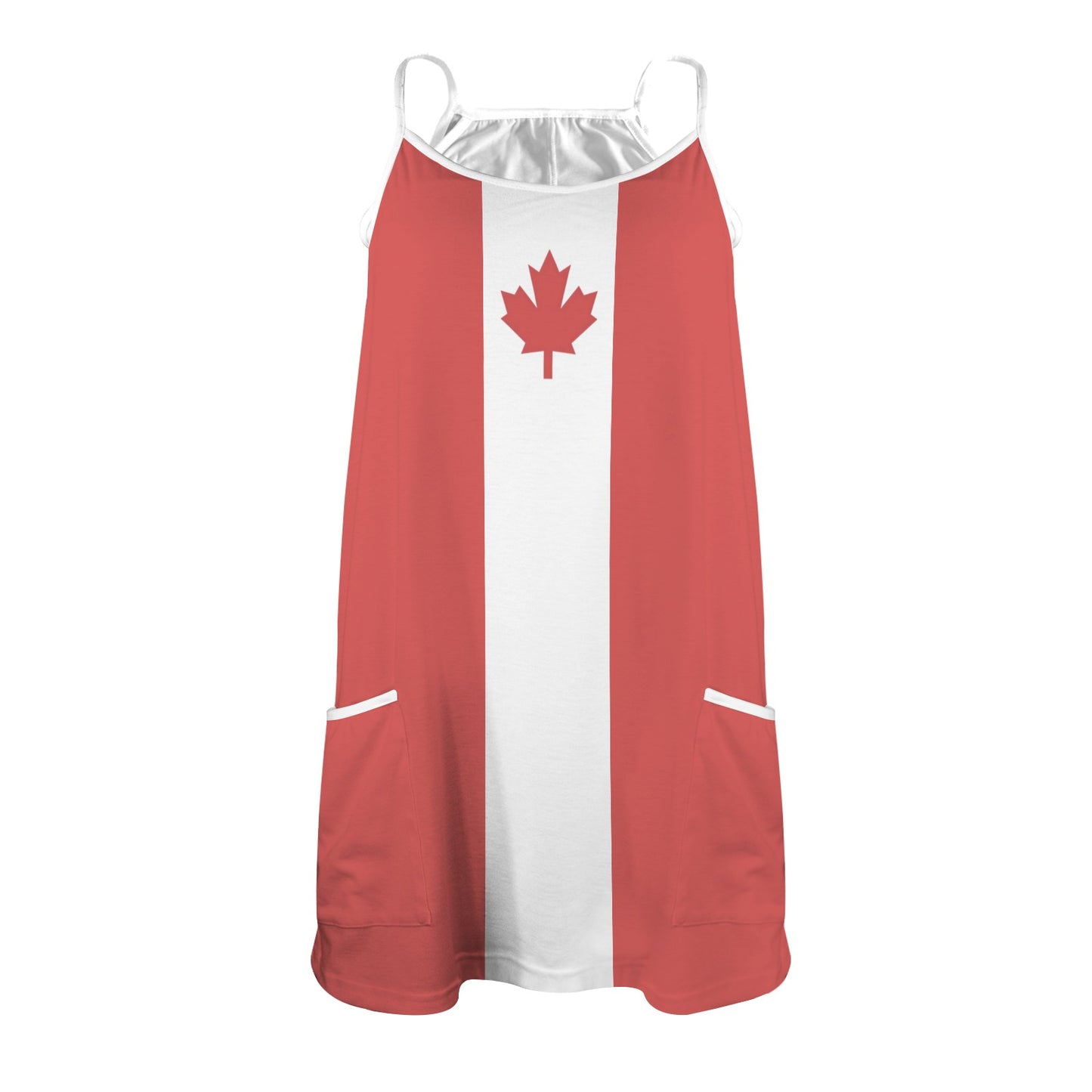 Canada Flag Inspired Women's Double-Layered Camisole Dress