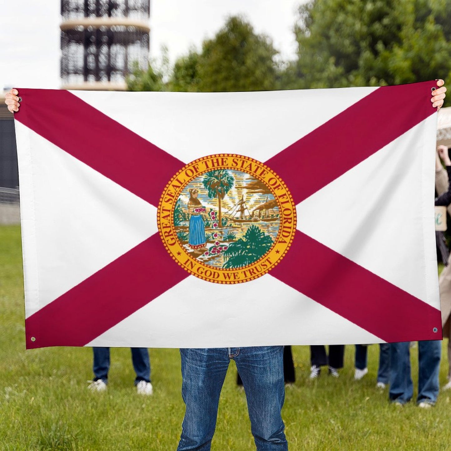 Florida Flag Inspired Wall Mount Flag with Four Grommets (35x59 in)