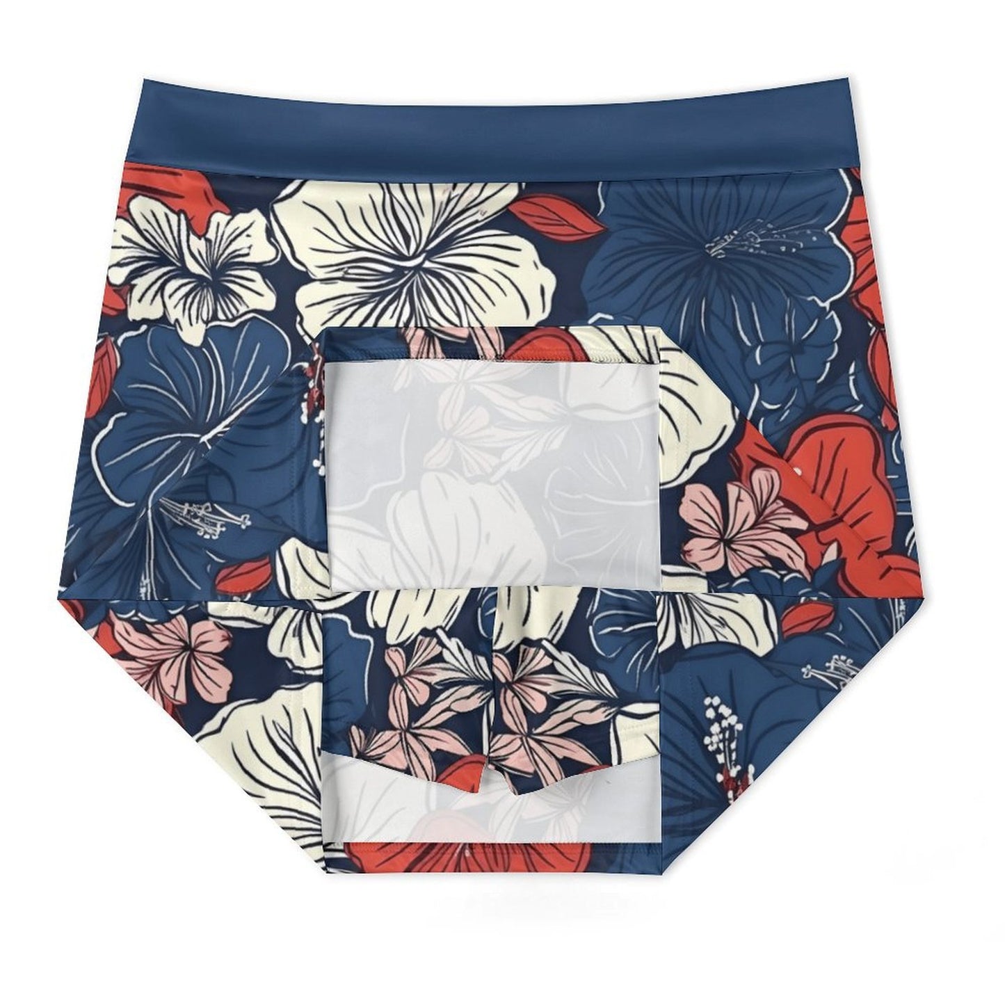 USA/American Flag Inspired Hawaiian Floral Pattern Women’s Skort with Pocket