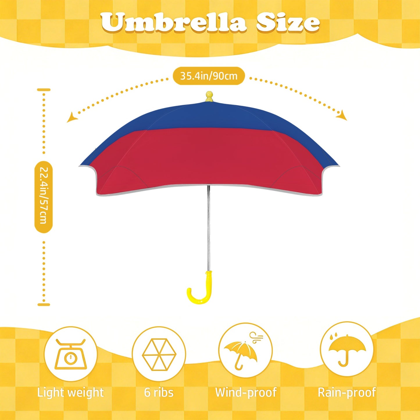 Colombia Flag Inspired Kids Safe Round Corner Umbrella