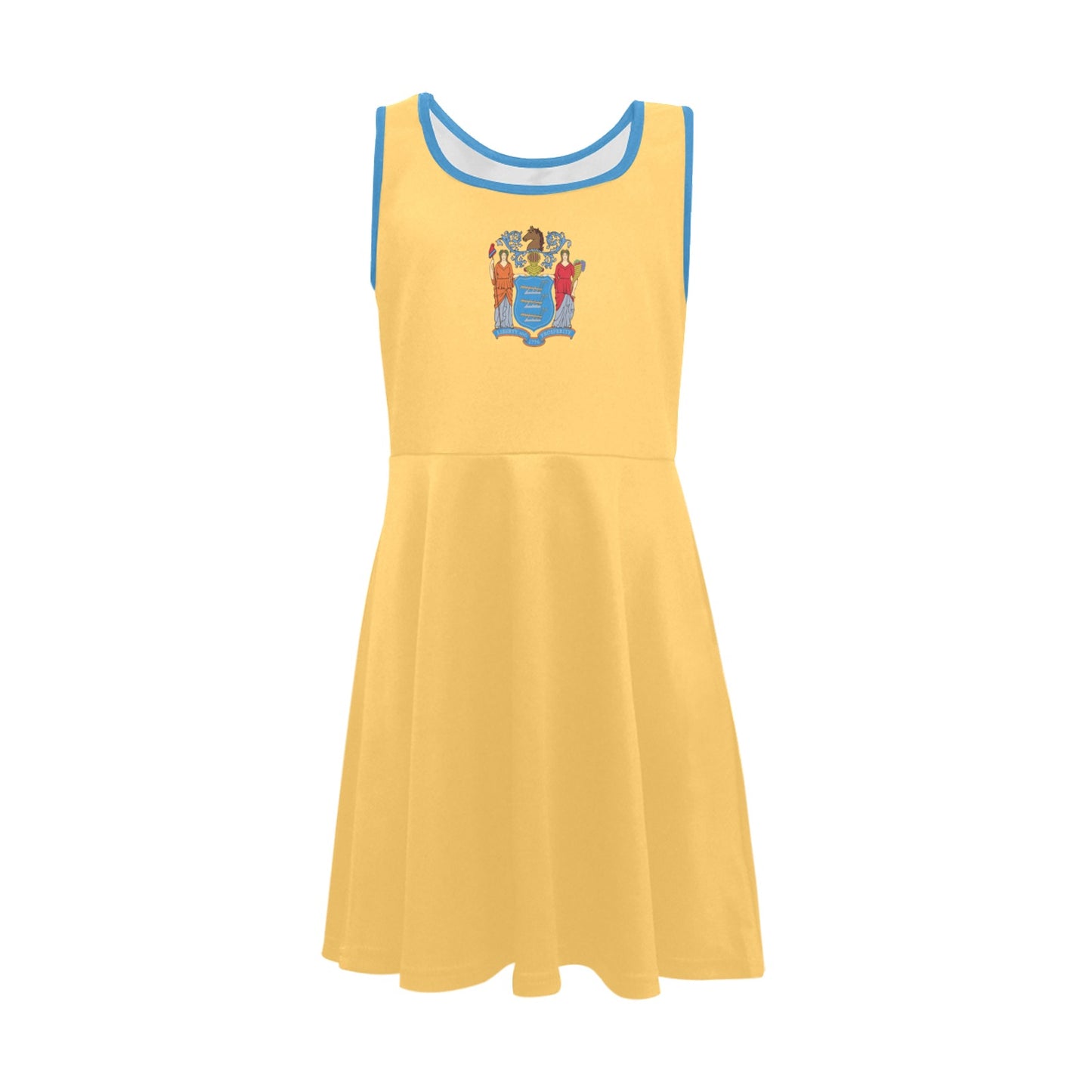 New Jersey Flag Inspired Girls' Sleeveless Sundress | Ships from USA