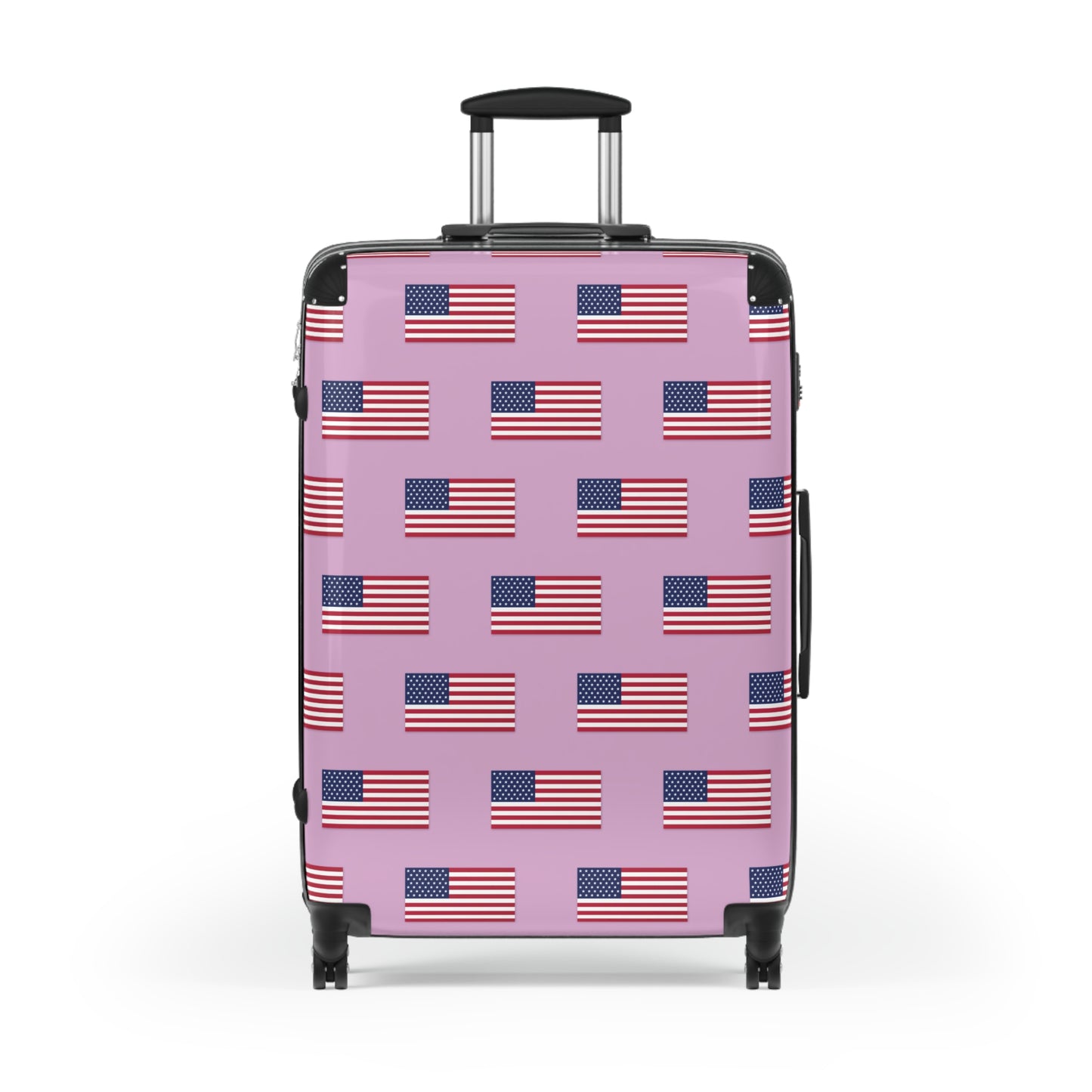 USA/American Flag Inspired Pattern Suitcase on Pink