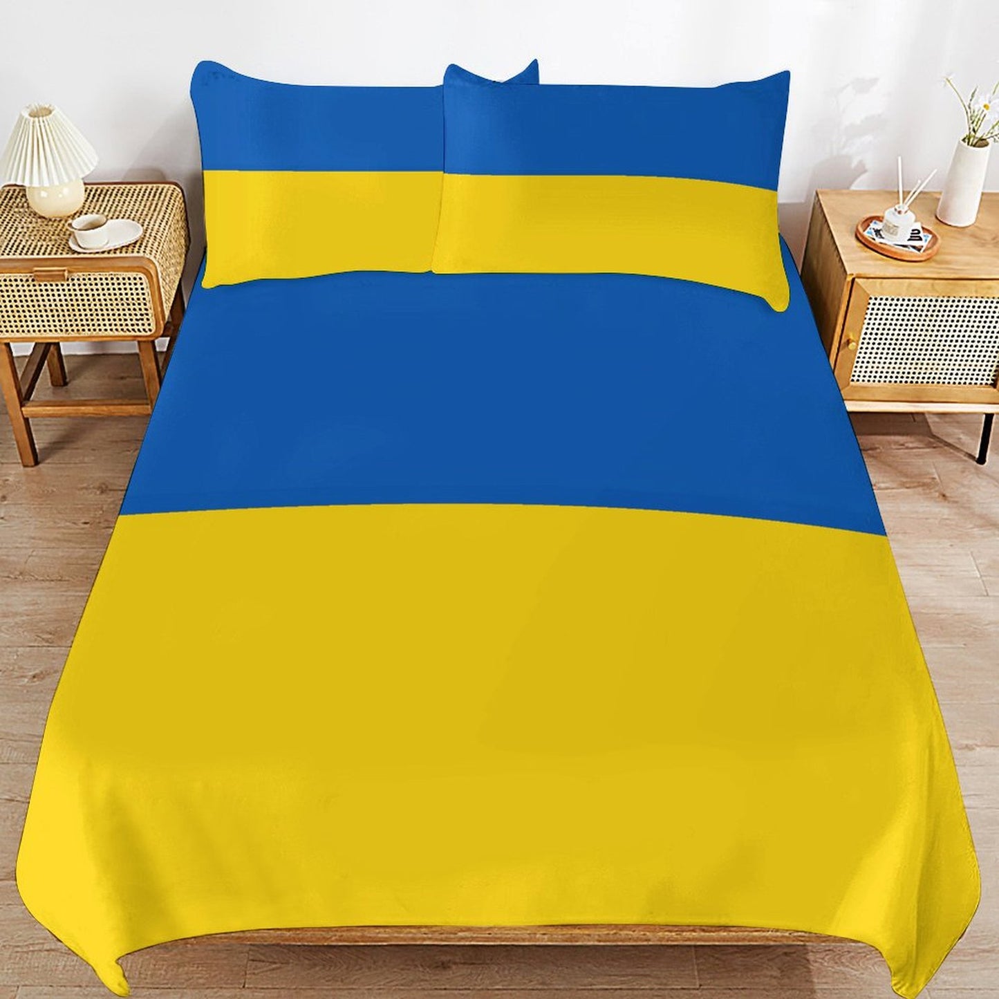 Ukraine Flag Inspired 3-Piece Bedding Set (1 Duvet Cover + 2 Pillow Shams) – 102"×90"