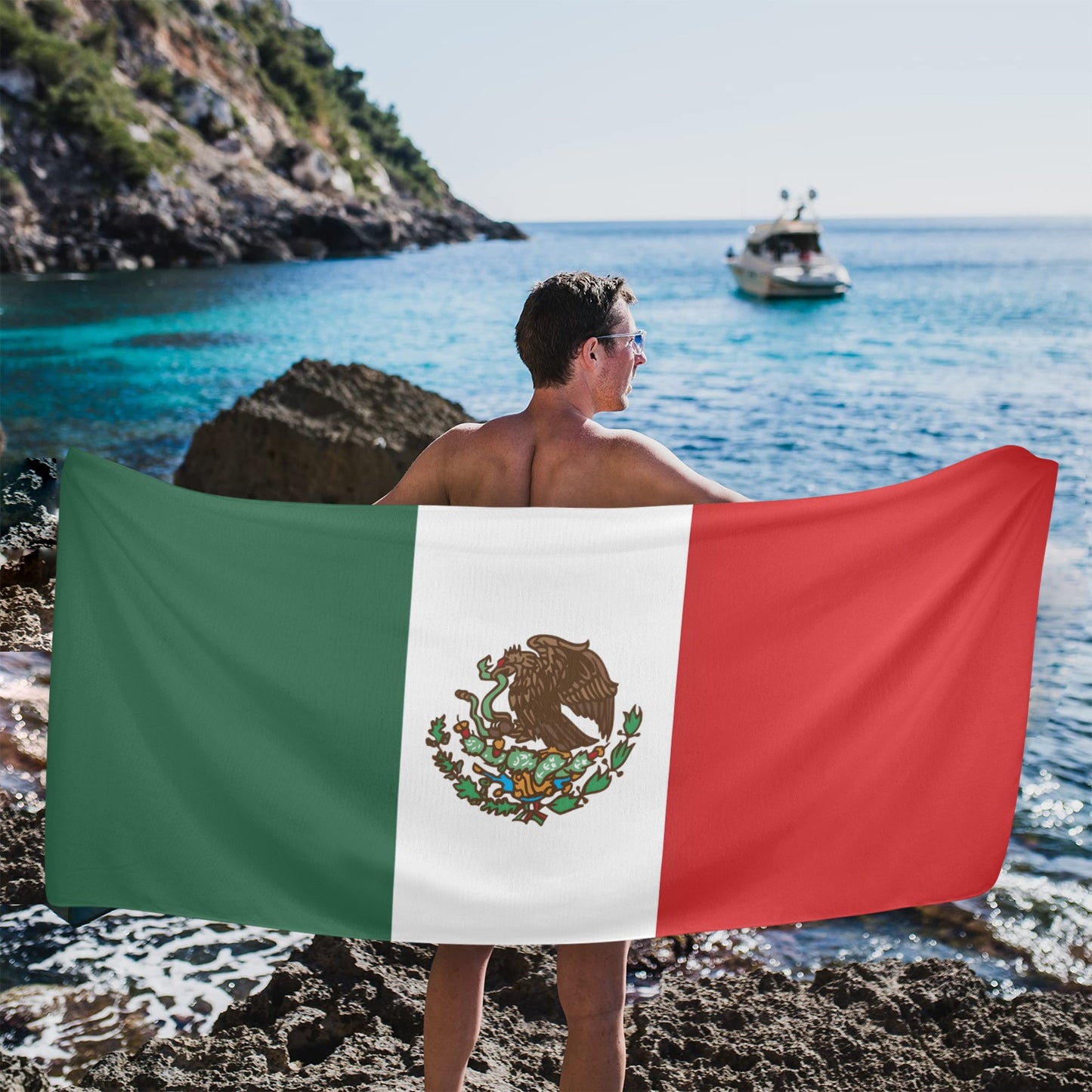Mexico Flag Inspired Beach Towel 31"x71" | Ships from USA