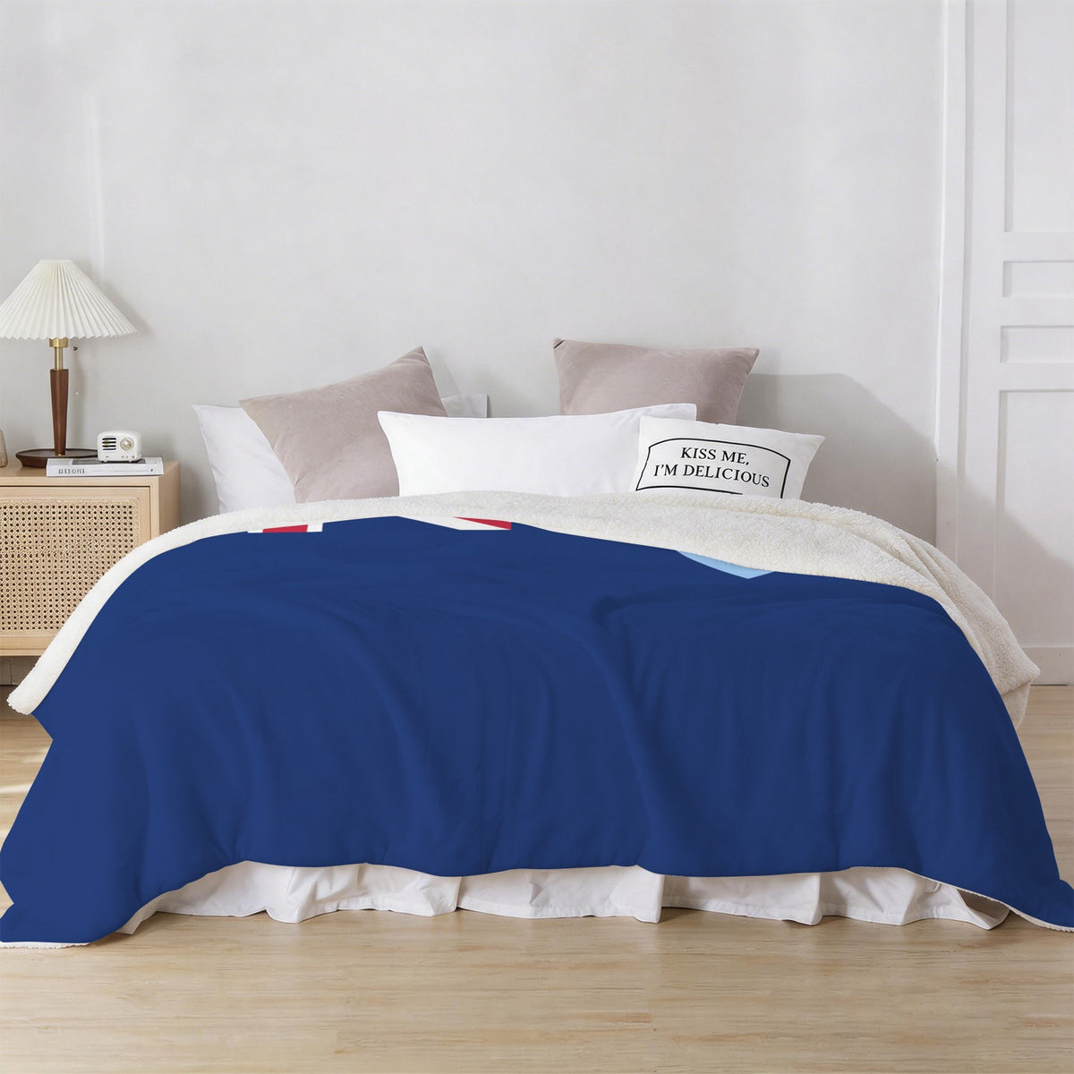 Anguilla Flag Inspired Sherpa Fleece Blanket 90" x 108" | Ships from USA