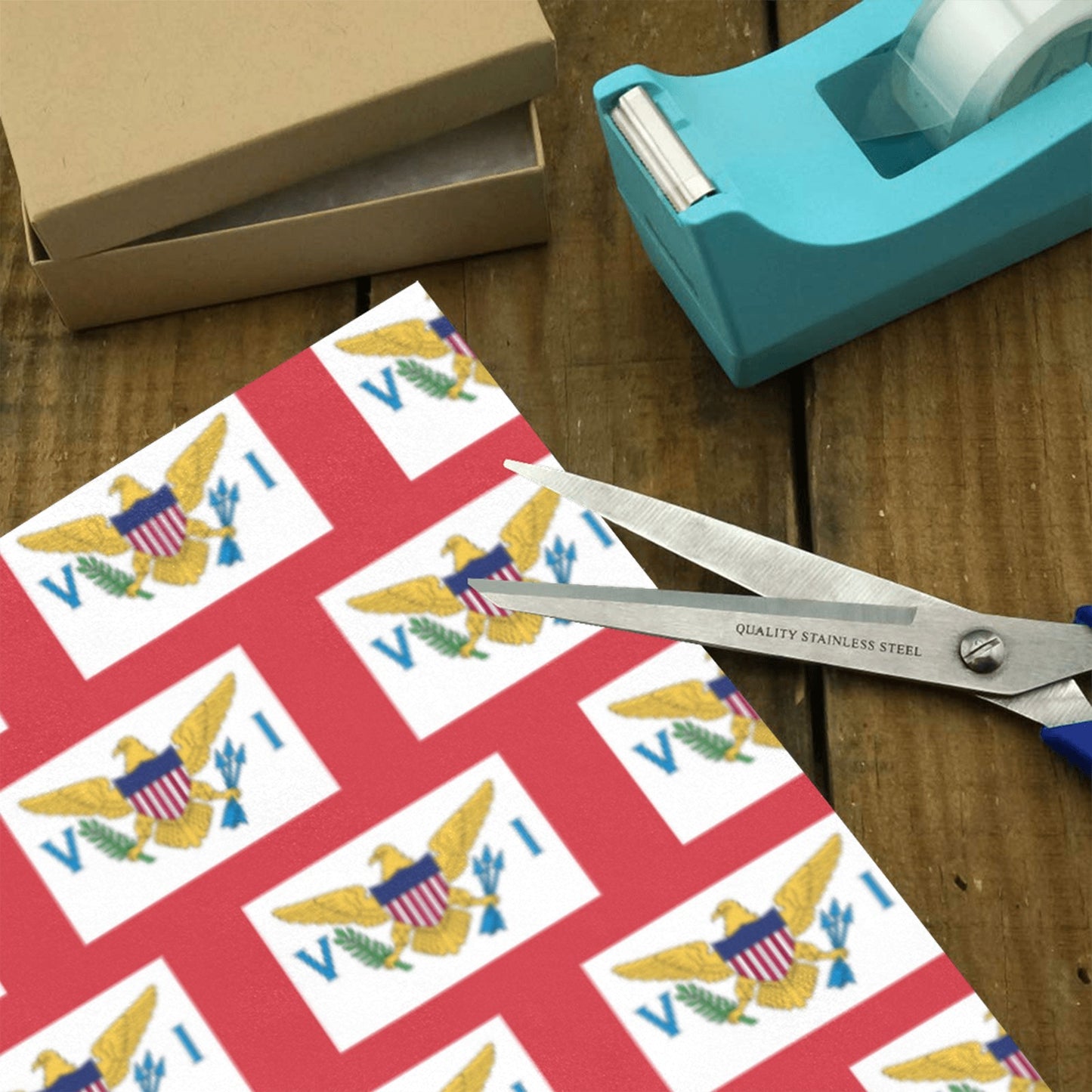 Virgin Islands Flag (US) Custom Gift Wrapping Paper 58"x 22.5" (4 Rolls)