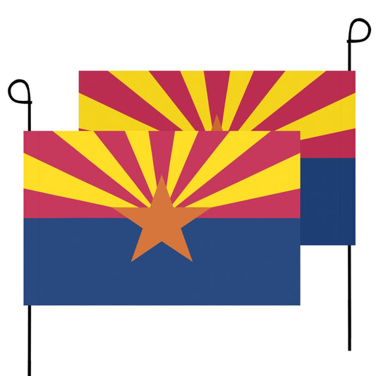 Luv My Flag Arizona state garden flags, two displayed.