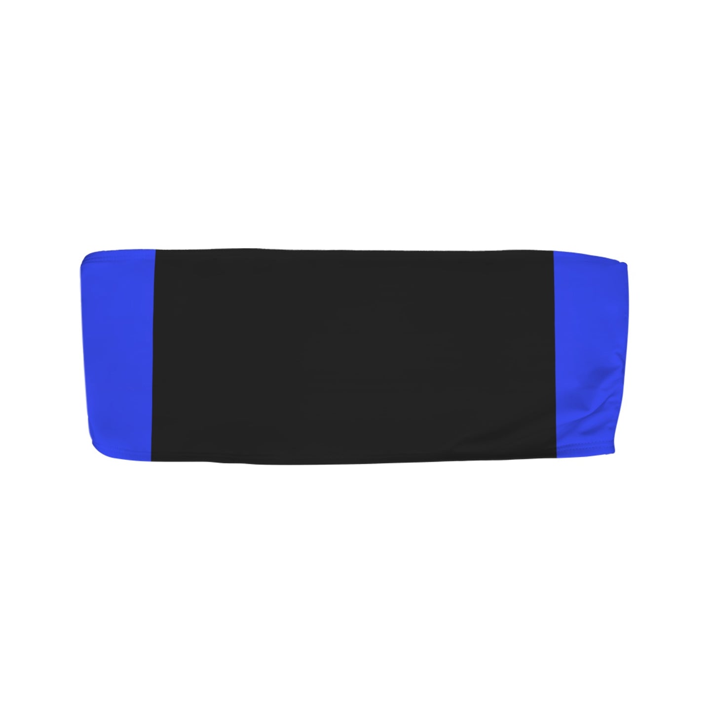 Thin Blue Line Flag Inspired Black w/Blue Sides Flag Inspired Bandeau Tube Bikini Top
