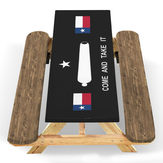 Come and Take It and Texas Flag Picnic Table Cover (72" x 30") (Made in the USA)