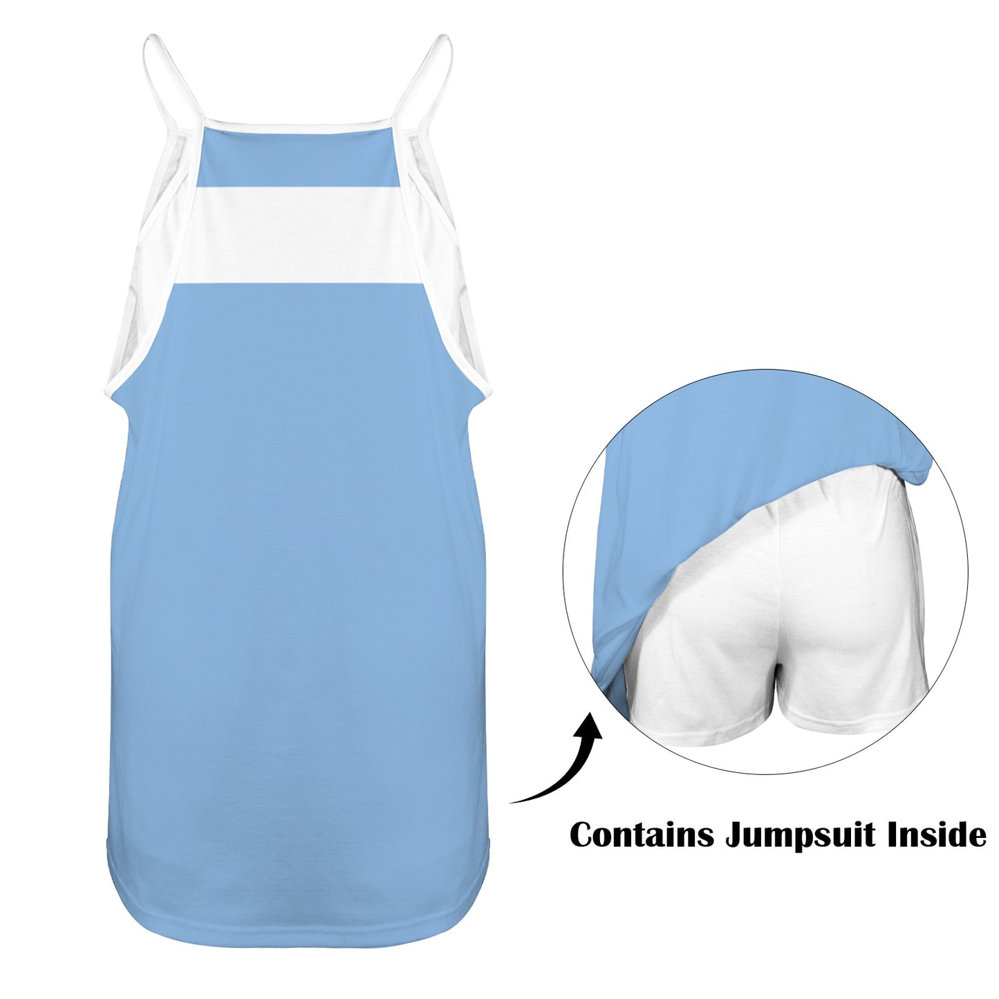 Argentina Flag Inspired Women's Double-Layered Camisole Dress