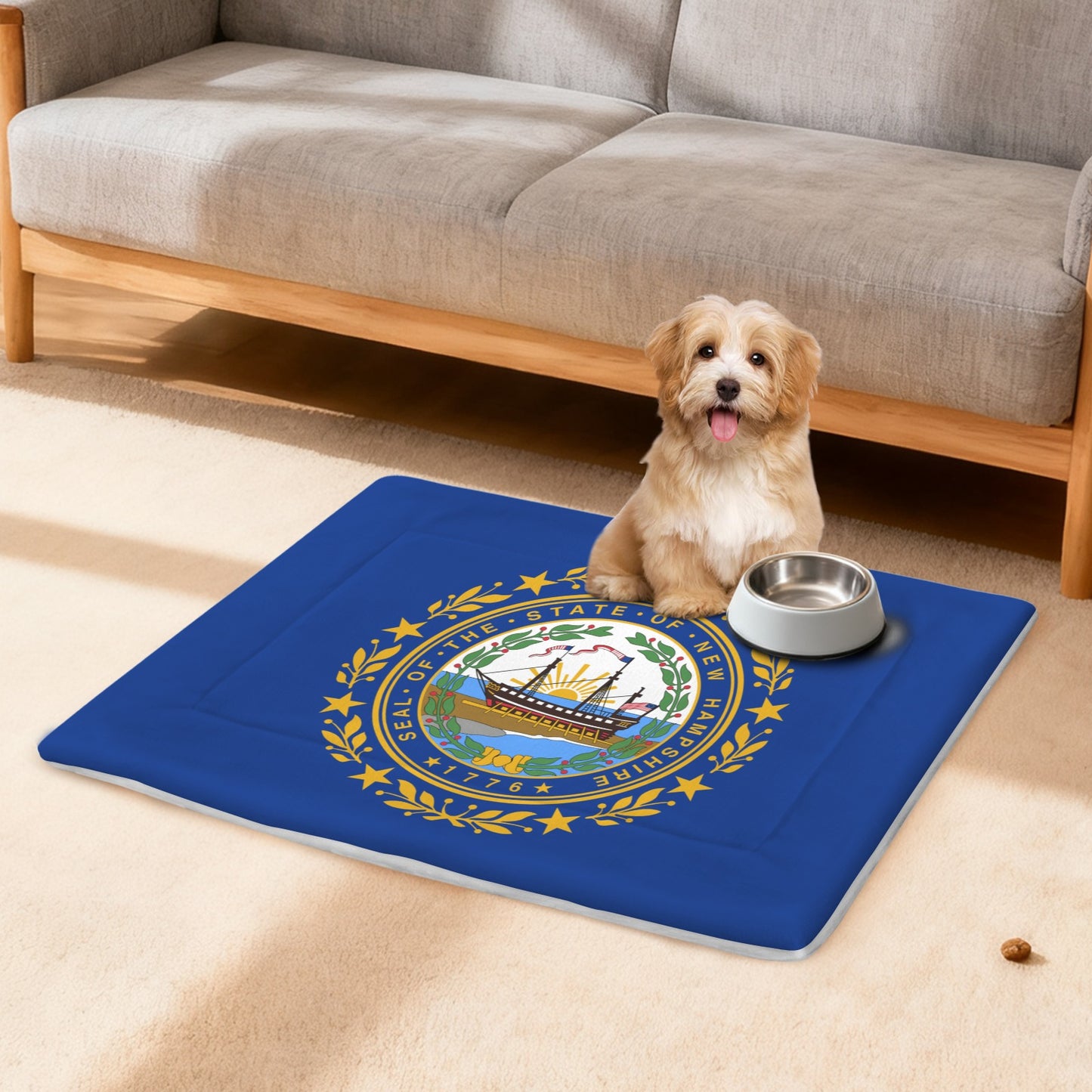 New Hampshire Flag Inspired Pet Mat 25x18inch (Made in the USA)
