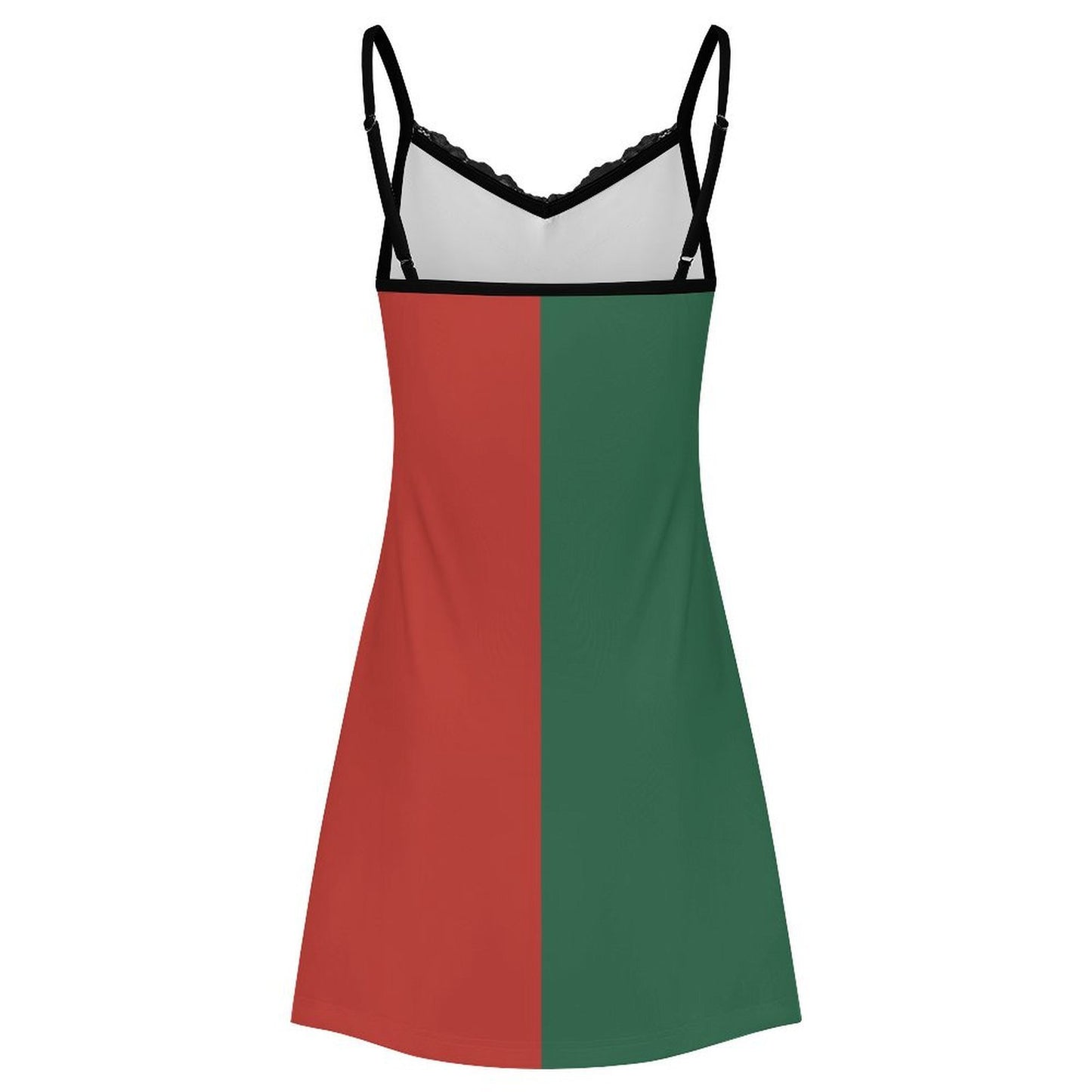 Mexico Flag Inspired Women's Lace Slit Cami Pajama Dress