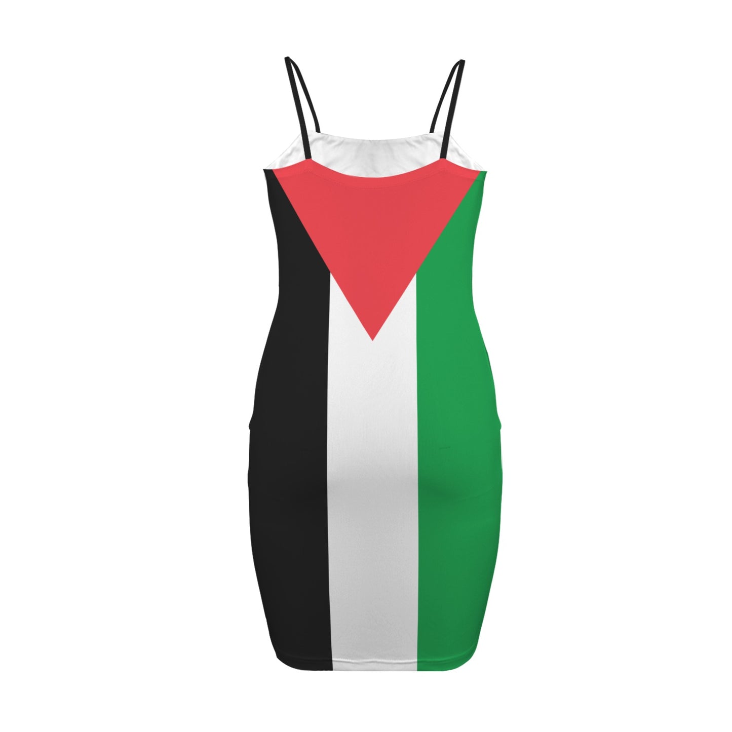 Palestine Flag Inspired Backless Spaghetti Strap Bodycon Dress