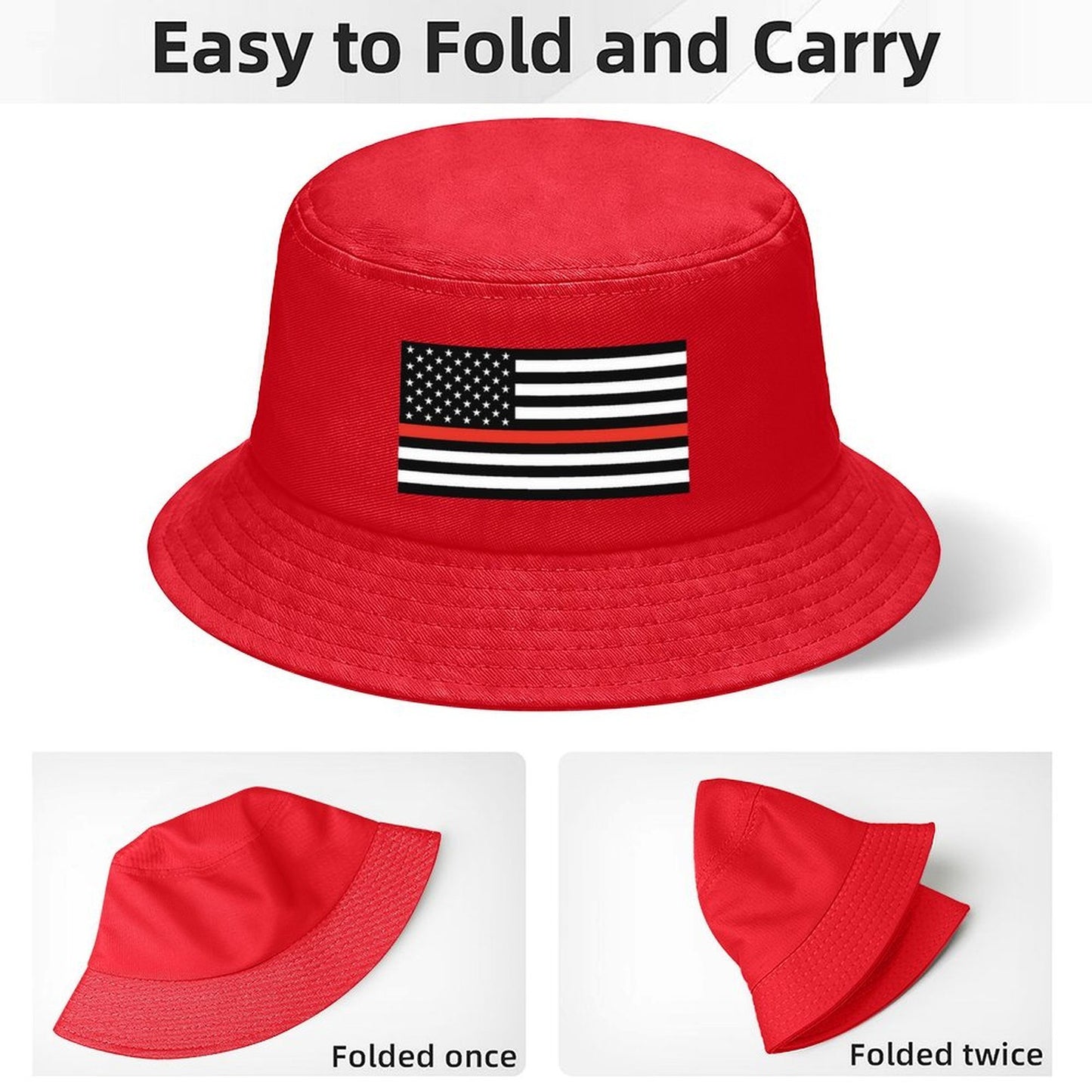 Thin Red Line Flag Inspired Kids’ Bucket Hat | Ships from USA